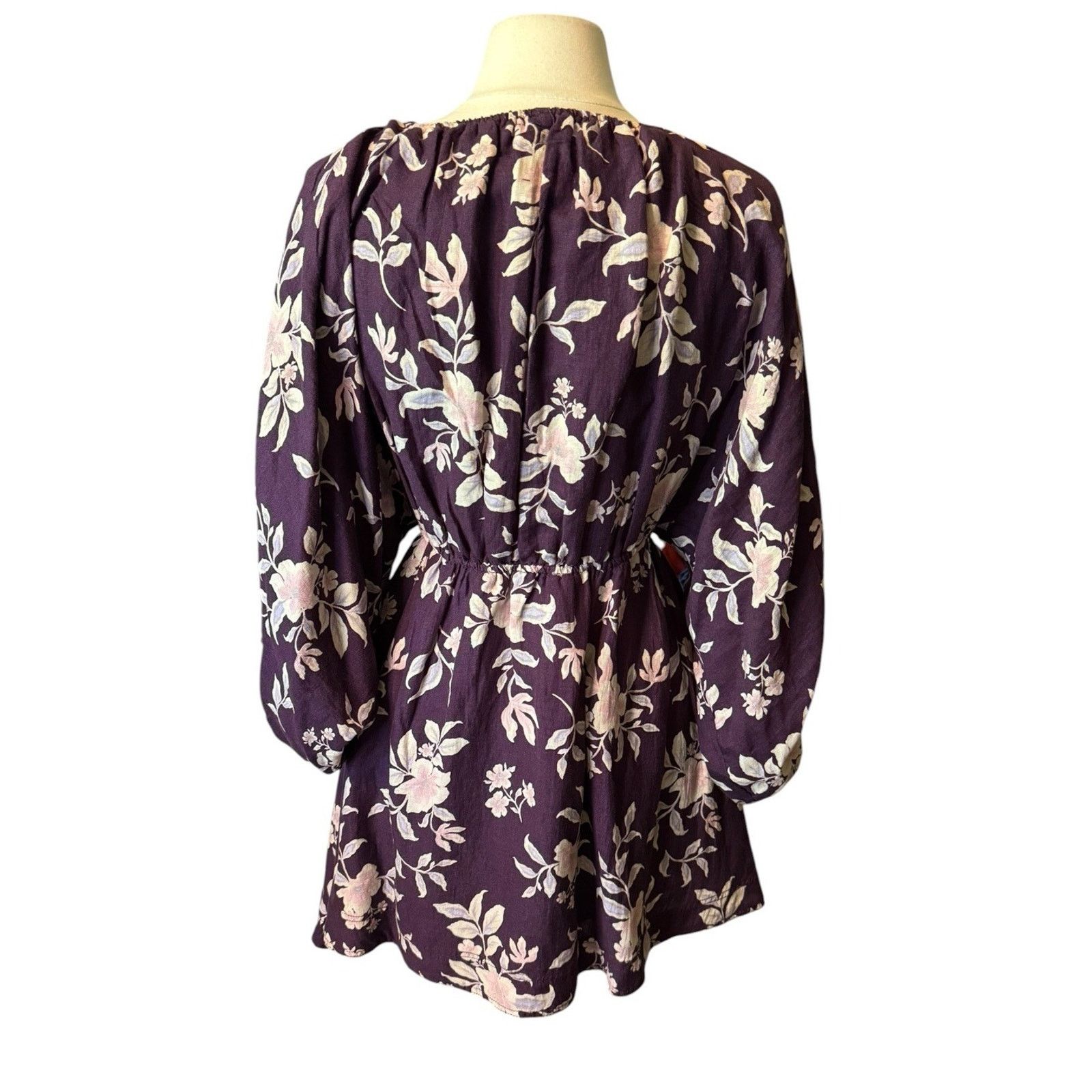 Free People Free People NEW Portia Mini Dress Size Small Burgundy Floral Size S / US 4 / IT 40 - 5 Thumbnail