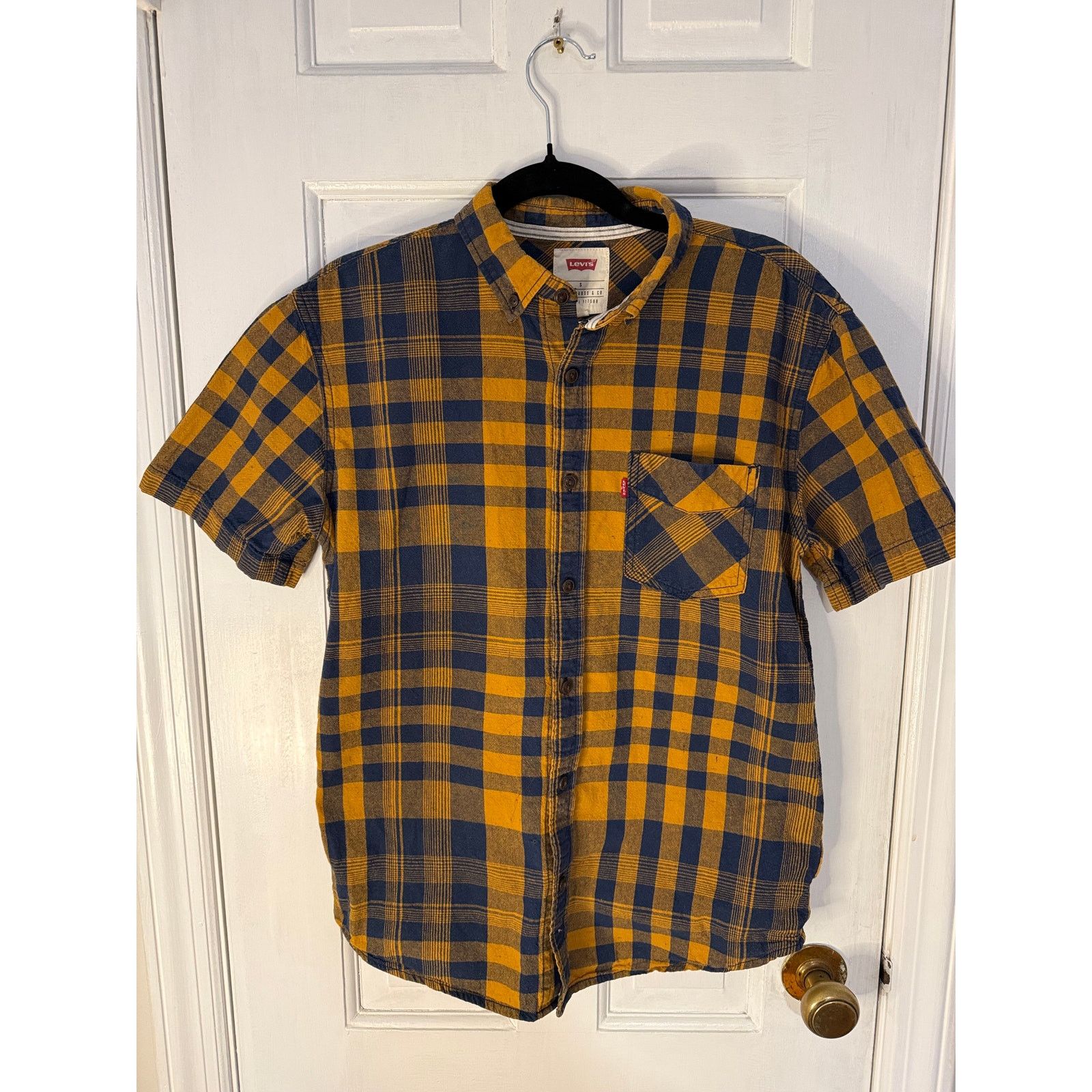 Levi's Levi's Men's Orange Check Short Sleeve Shirt - Small Size US S / EU 44-46 / 1 - 1 Thumbnail