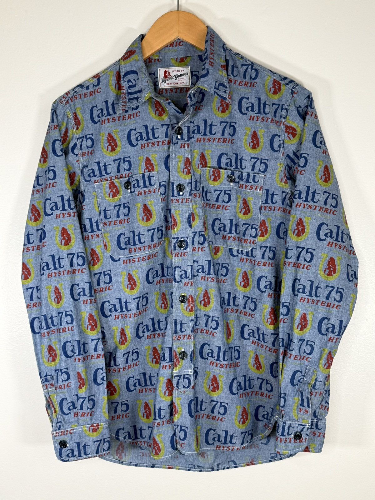 Hysteric Glamour × Vintage Vintage 90’s Hysteric Glamour CalT 75 All Over Print Shirt Size US M / EU 48-50 / 2 - 1 Thumbnail