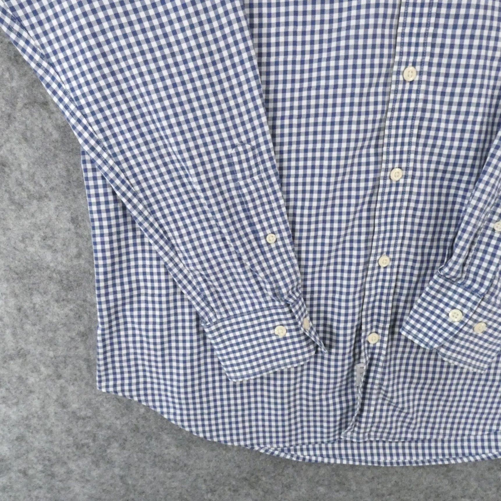 Peter Millar Peter Millar Shirt Mens Large Nanoluxe Long Sleeve Button Up Blue White Gingham Size US L / EU 52-54 / 3 - 4 Thumbnail