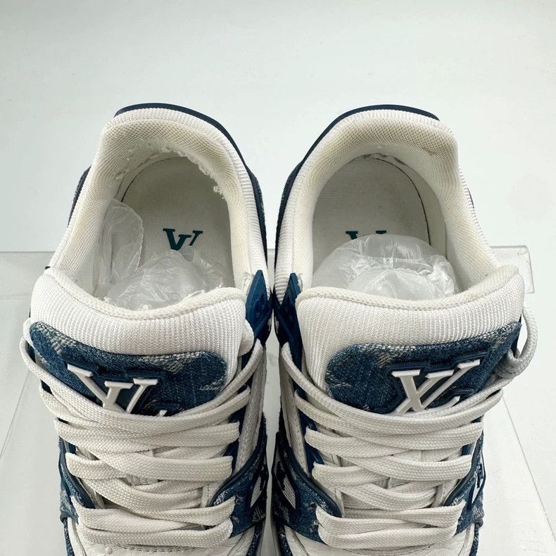 Louis Vuitton Louis Vuitton Trainer Blue and White Denim Casual Shoes Size US 6 / IT 36 - 4 Thumbnail