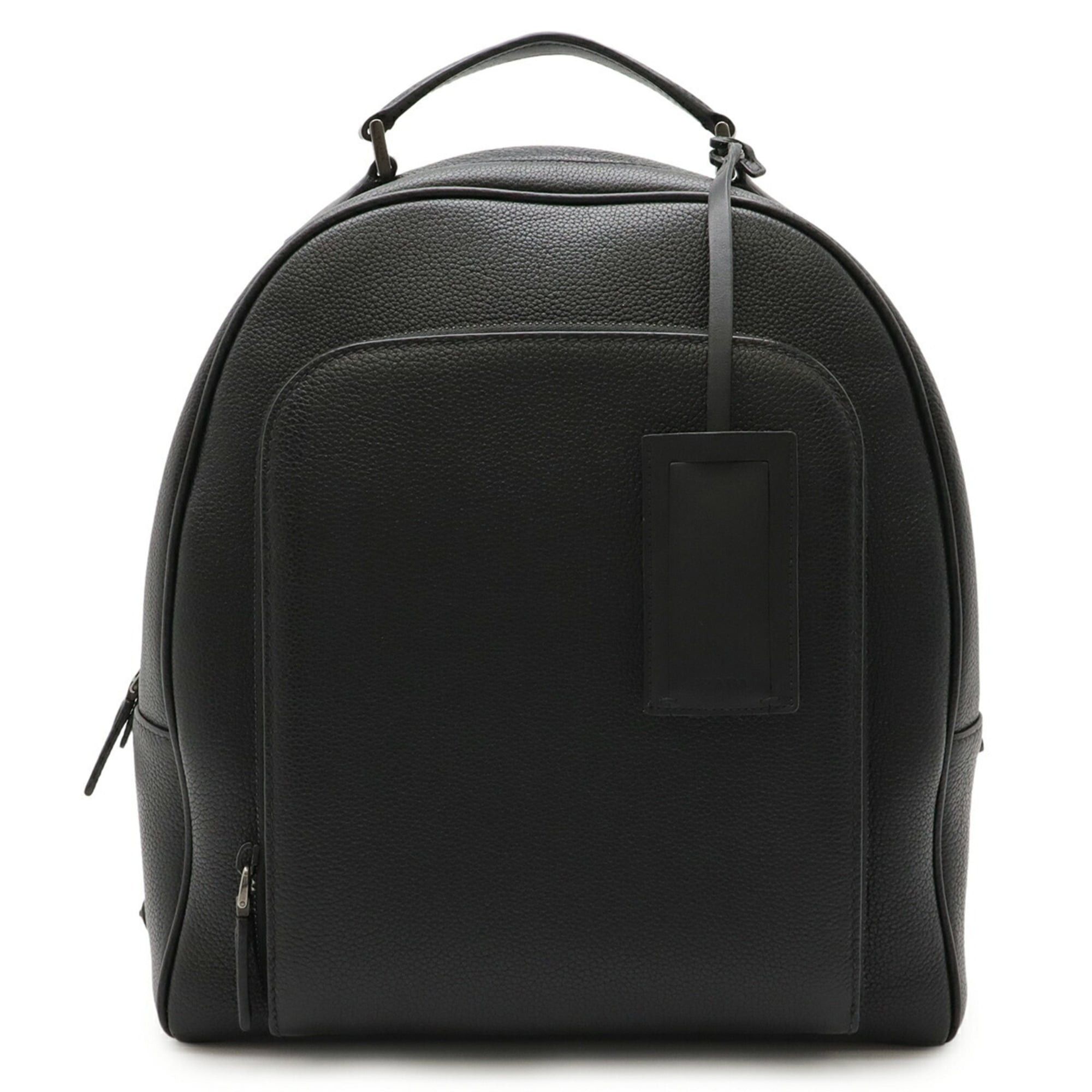PRADA Triangle Backpack Rucksack Daypack Leather Nero Black 2VZ011
