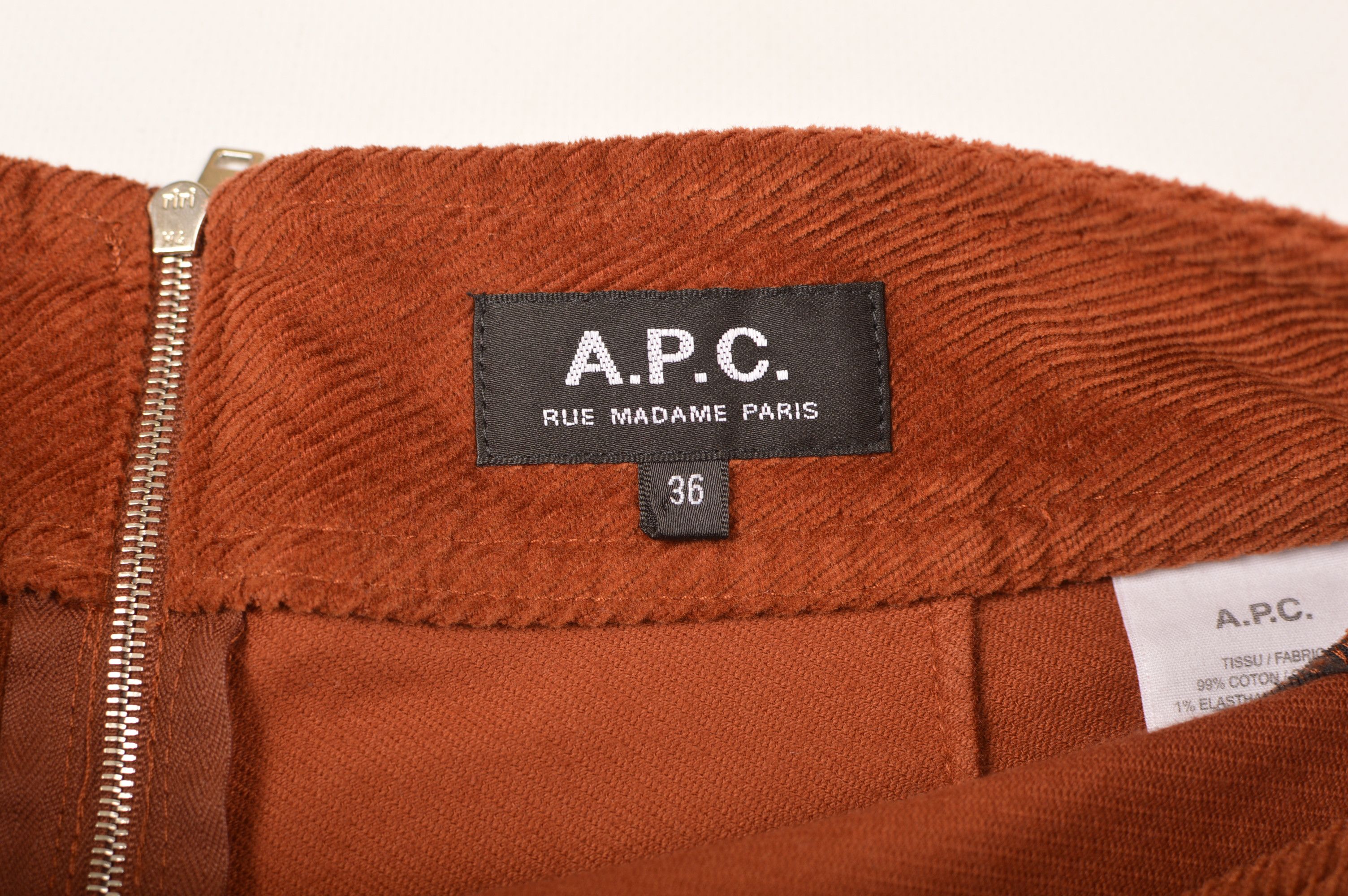 A.P.C. A.P.C Brown Corduroy Cord A-Line Mini Skirt Size 26" / US 2 / IT 38 - 4 Thumbnail