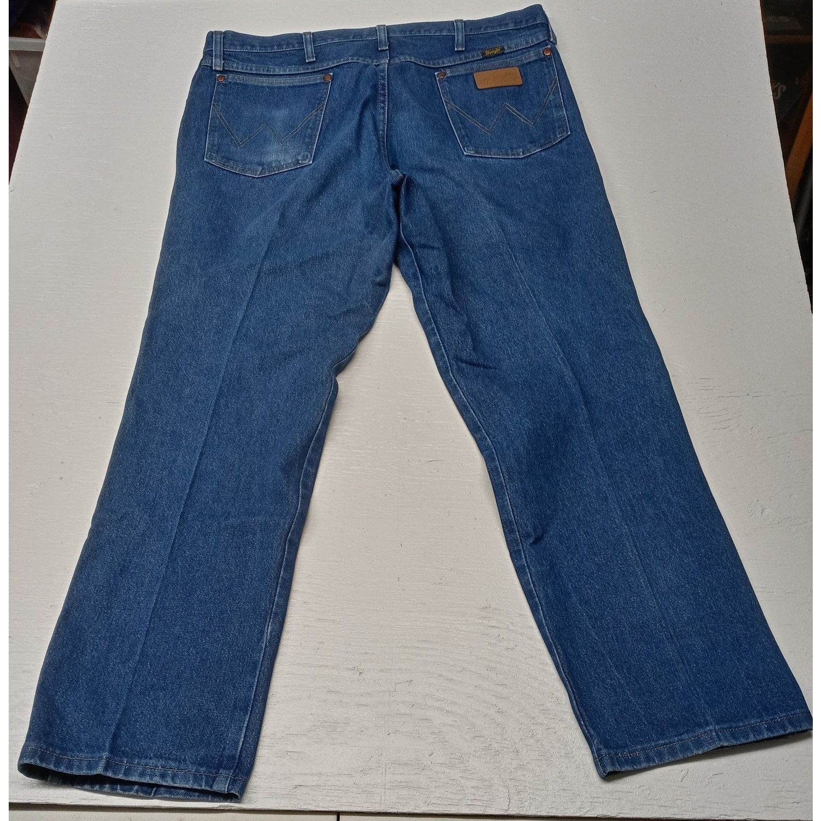Wrangler Wrangler (38x30) Men's Straight Fit Blue Denim Jeans Size US 38 / EU 54 - 9 Thumbnail
