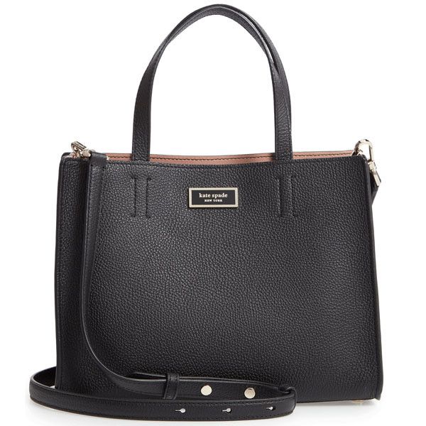 Kate Spade Tote Bag Black Leather with Pouch