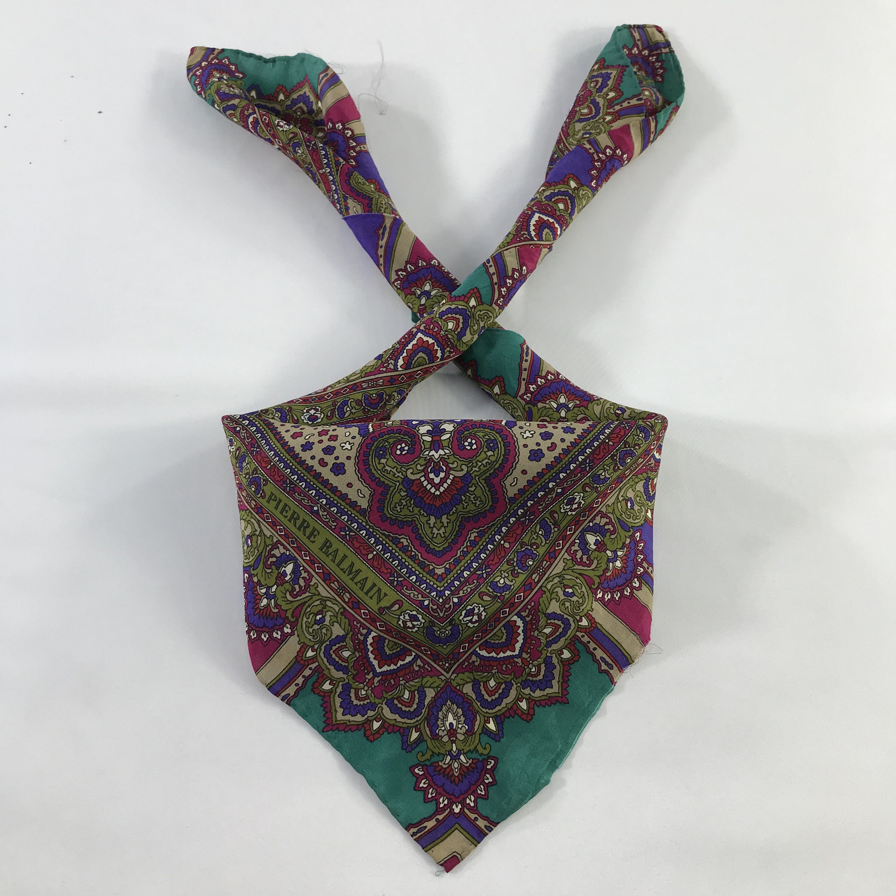 Pierre Balmain × Vintage Pierre Balmain Bandana / Handkerchief / Neckerchief - S723 Size ONE SIZE - 3 Thumbnail
