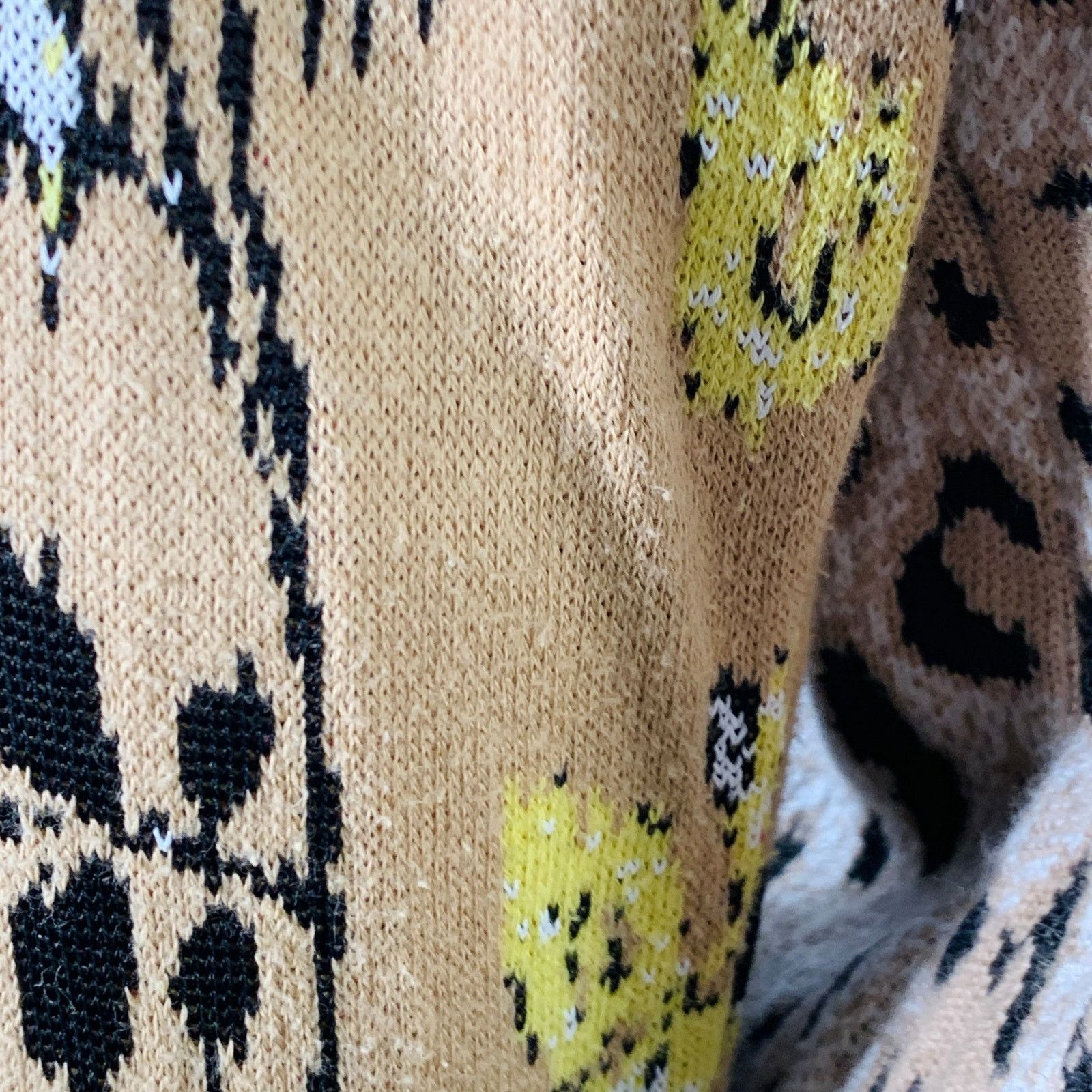 MSGM Khaki Black White Viscose Oversized Mixed Patterns Cardigan Size M / US 6-8 / IT 42-44 - 7 Thumbnail