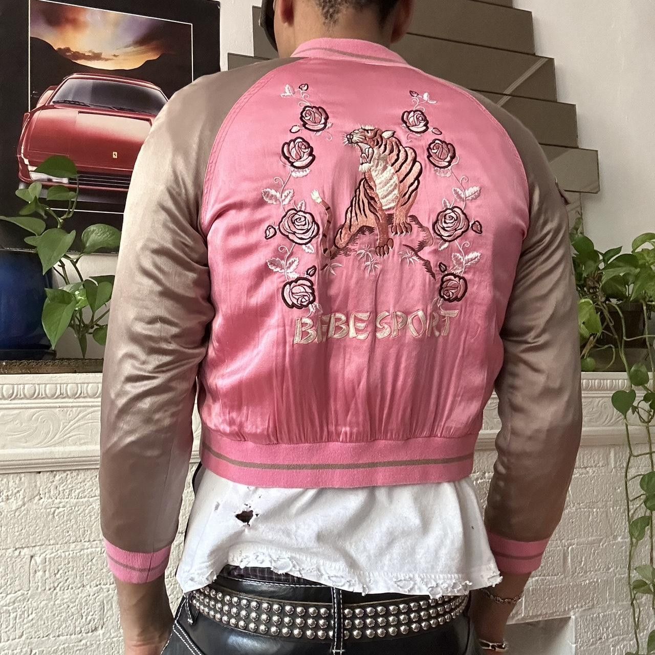 Bebe BEBE SPORT TAN PINK EMBROIDERED SOUVENIR JACKET_ SMALL Size S / US 4 / IT 40 - 1 Thumbnail