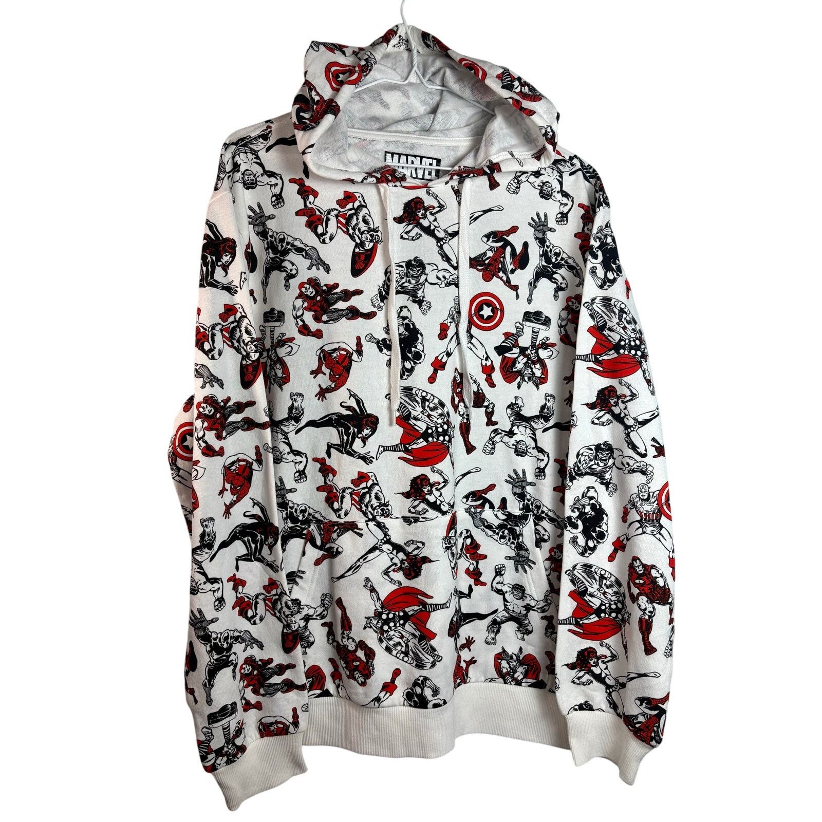 Marvel Comics NWOT Marvel Hoodie, Sz. Large (wht/blk/red) Size US L / EU 52-54 / 3 - 1 Thumbnail
