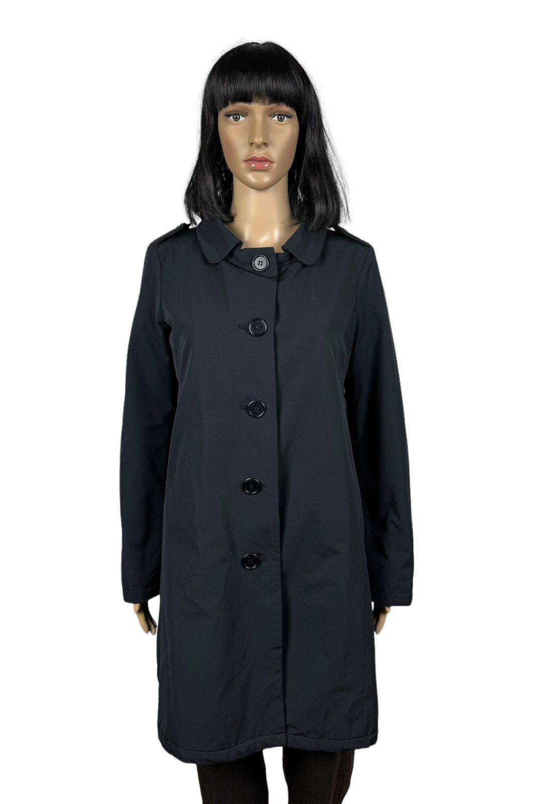 image of Aspesi Navy Blue Trench Coat Thermore Capelett Size M, Women's