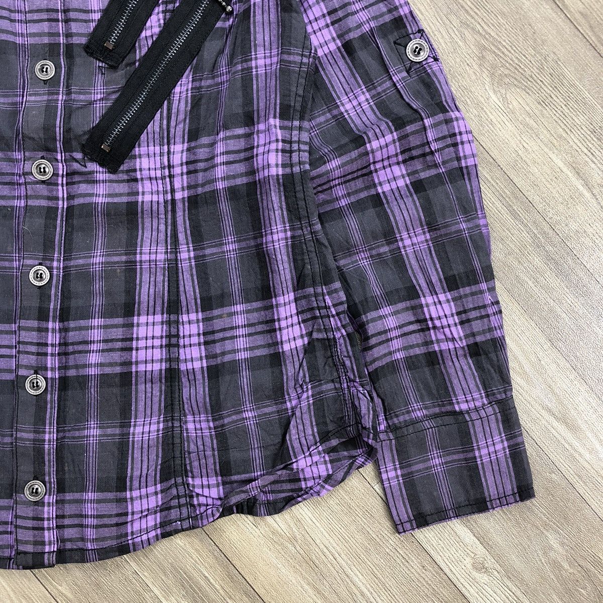 If Six Was Nine × Japanese Brand × Le Grande Bleu (L.G.B.) 2000s Algonquins Punk LGB Style Multizipper Flannel Shirt Size S / US 4 / IT 40 - 6 Thumbnail