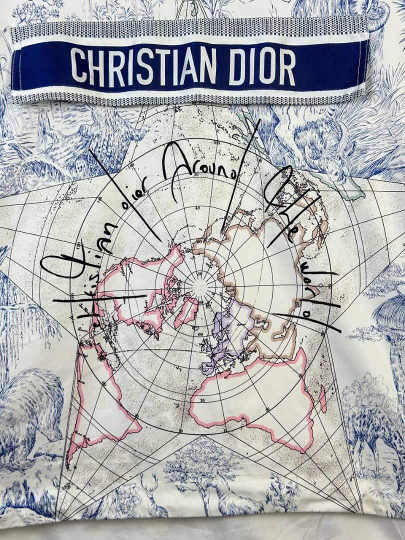 Christian Dior Monsieur White and Blue Printed Around The World Anorak Coat S, 2020 Size US M / EU 48-50 / 2 - 2 Thumbnail