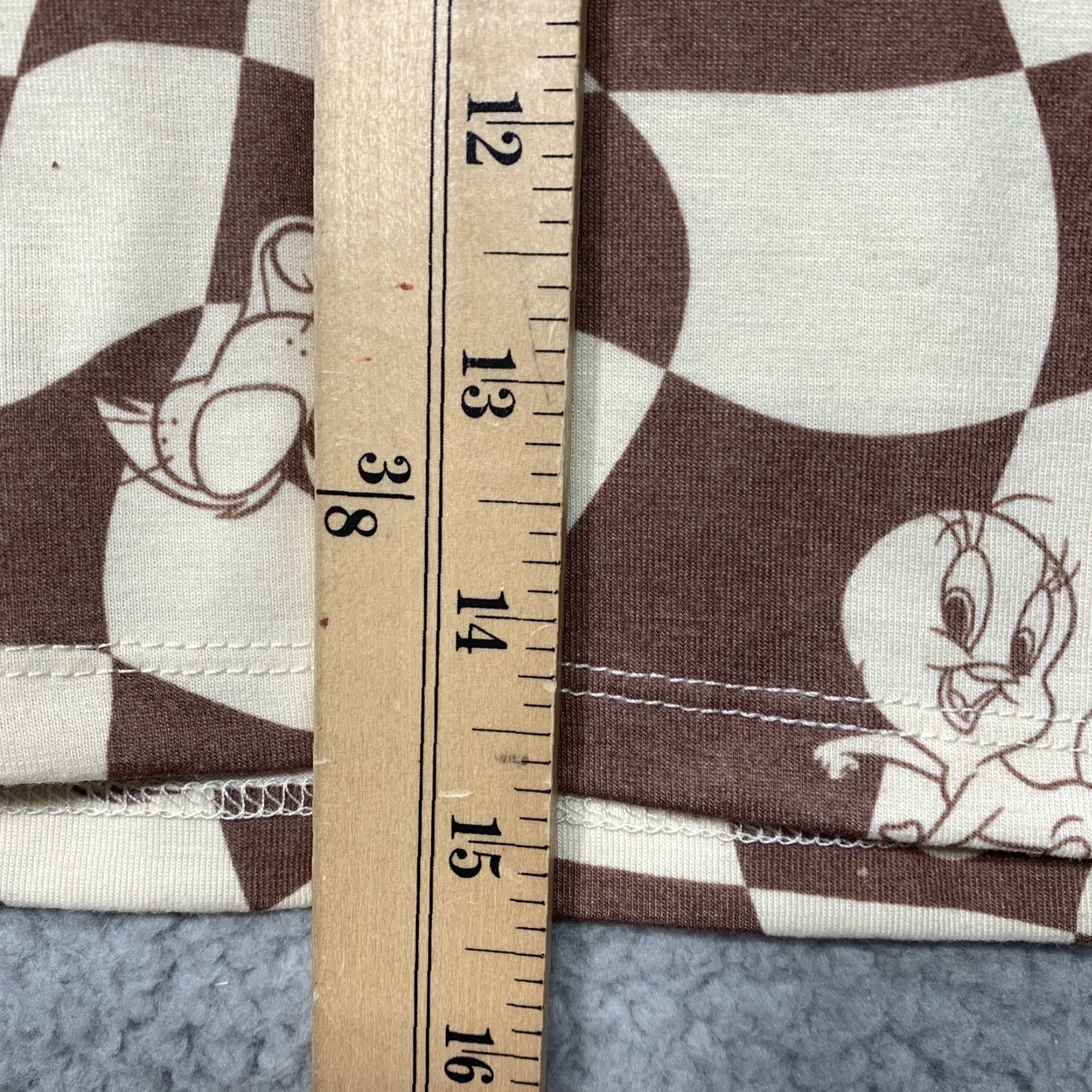 Vintage VINTAGE? No — Looney Tunes Mini Skirt Brown Cream Bugs Daffy Sylvester Tweety Taz NWT Sz S Black? Size 28" / US 6 / IT 42 - 7 Thumbnail