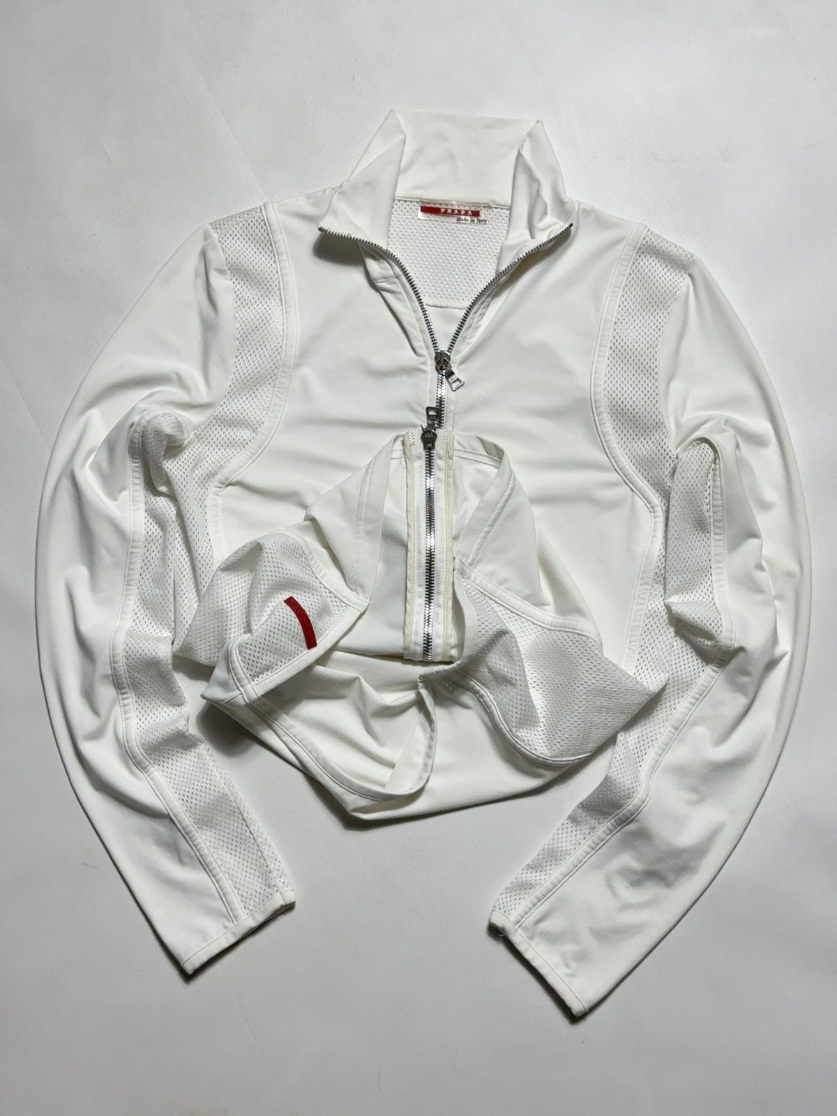 Prada 00’s PRADA SPORT RED TAB White Zip Up Jacket Size M / US 6-8 / IT 42-44 - 2 Thumbnail