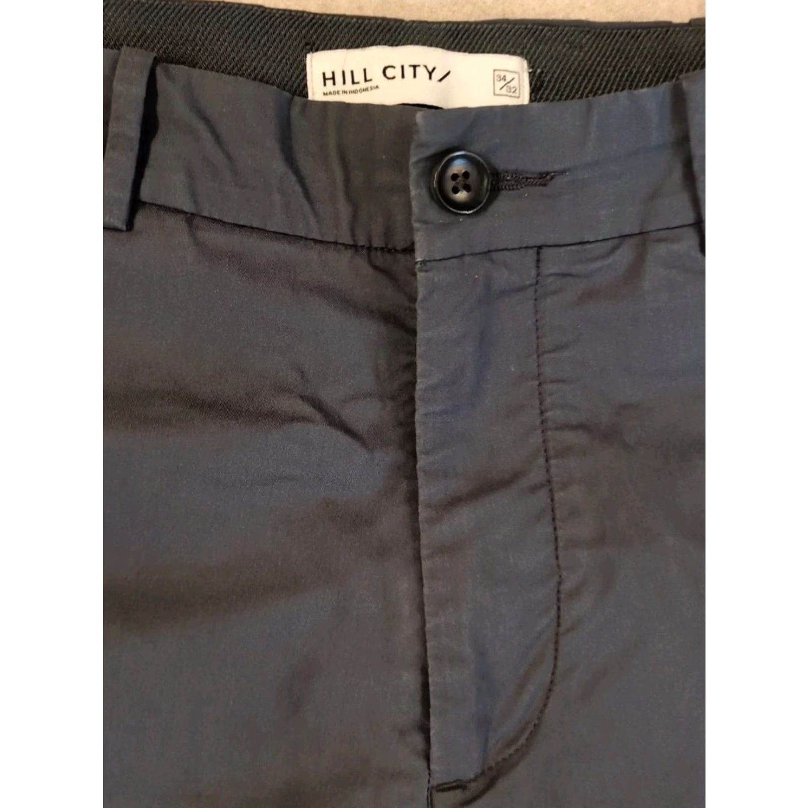Vintage Hill City Everyday Tech Pants Mens Slim Straight Water Resistant Canvas Gray 34" 32" Pockets Zip Casual Workwear Travel Activewear 2000s? Size US 34 / EU 50 - 4 Thumbnail