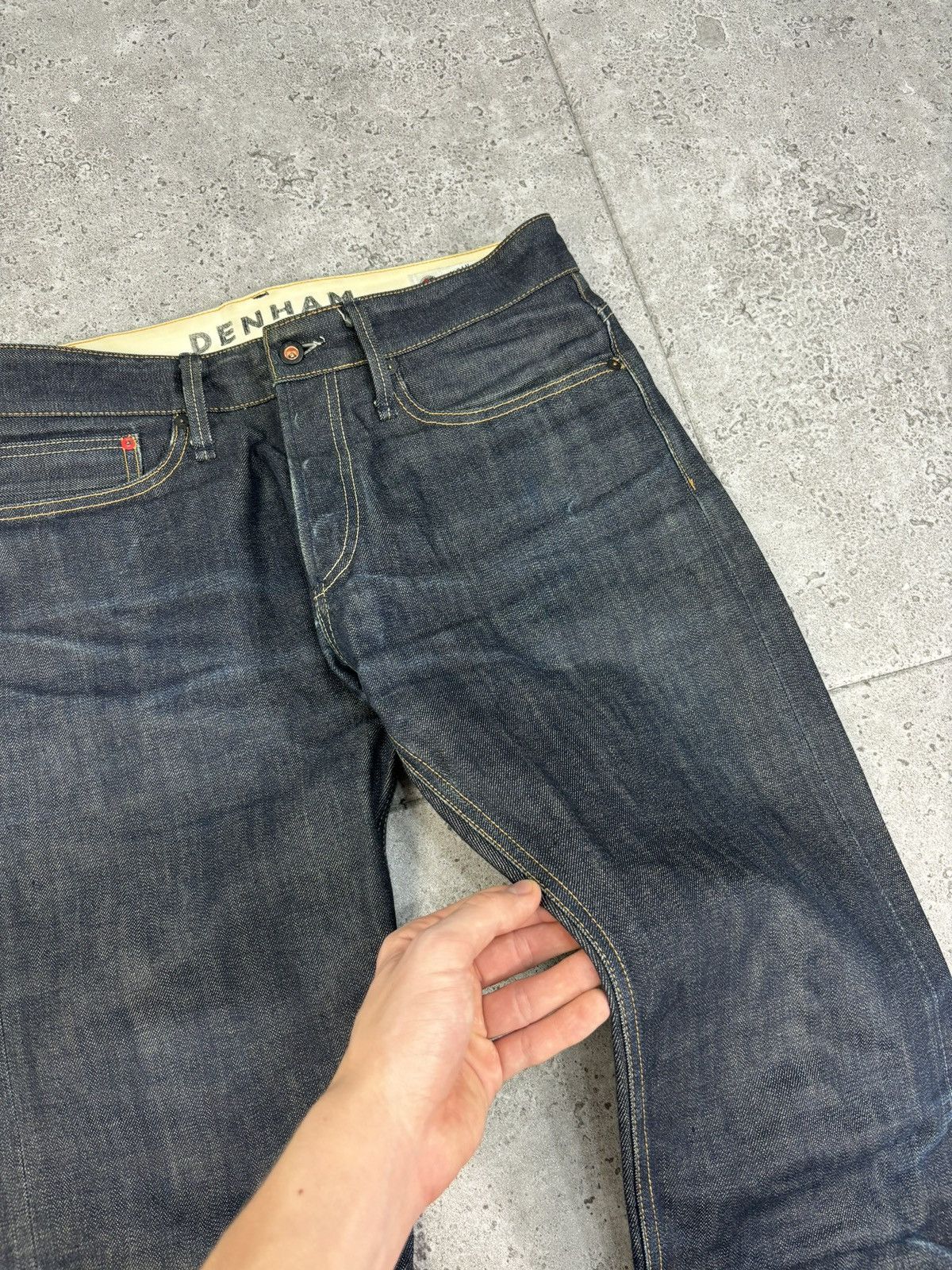 DENHAM × Japanese Brand × Vintage Japan Artist Denhm Flared Raw Denim Pants Selvedge Y2K 00s Size US 32 / EU 48 - 7 Thumbnail