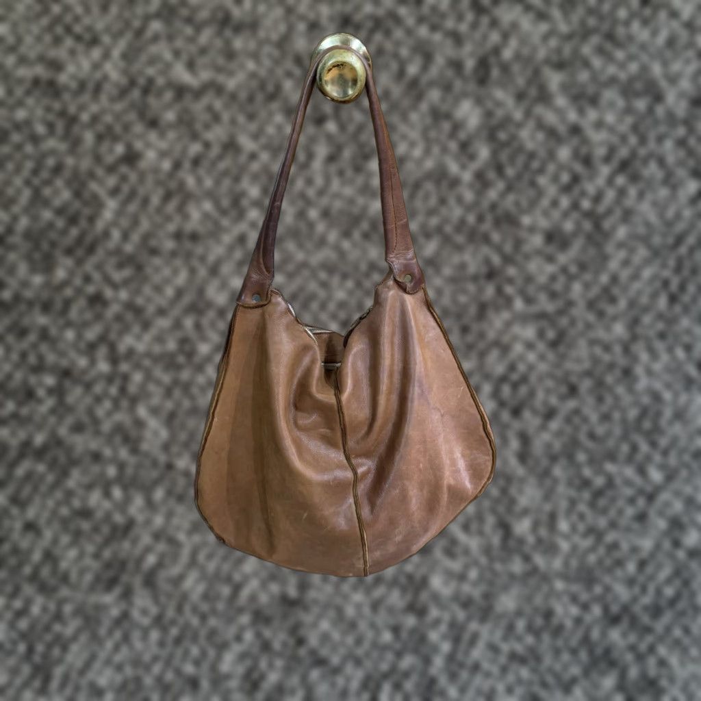 Vintage ERRELLEVENTIDUE brown perforated leather shoulder tote bag extra large Size ONE SIZE - 1 Thumbnail