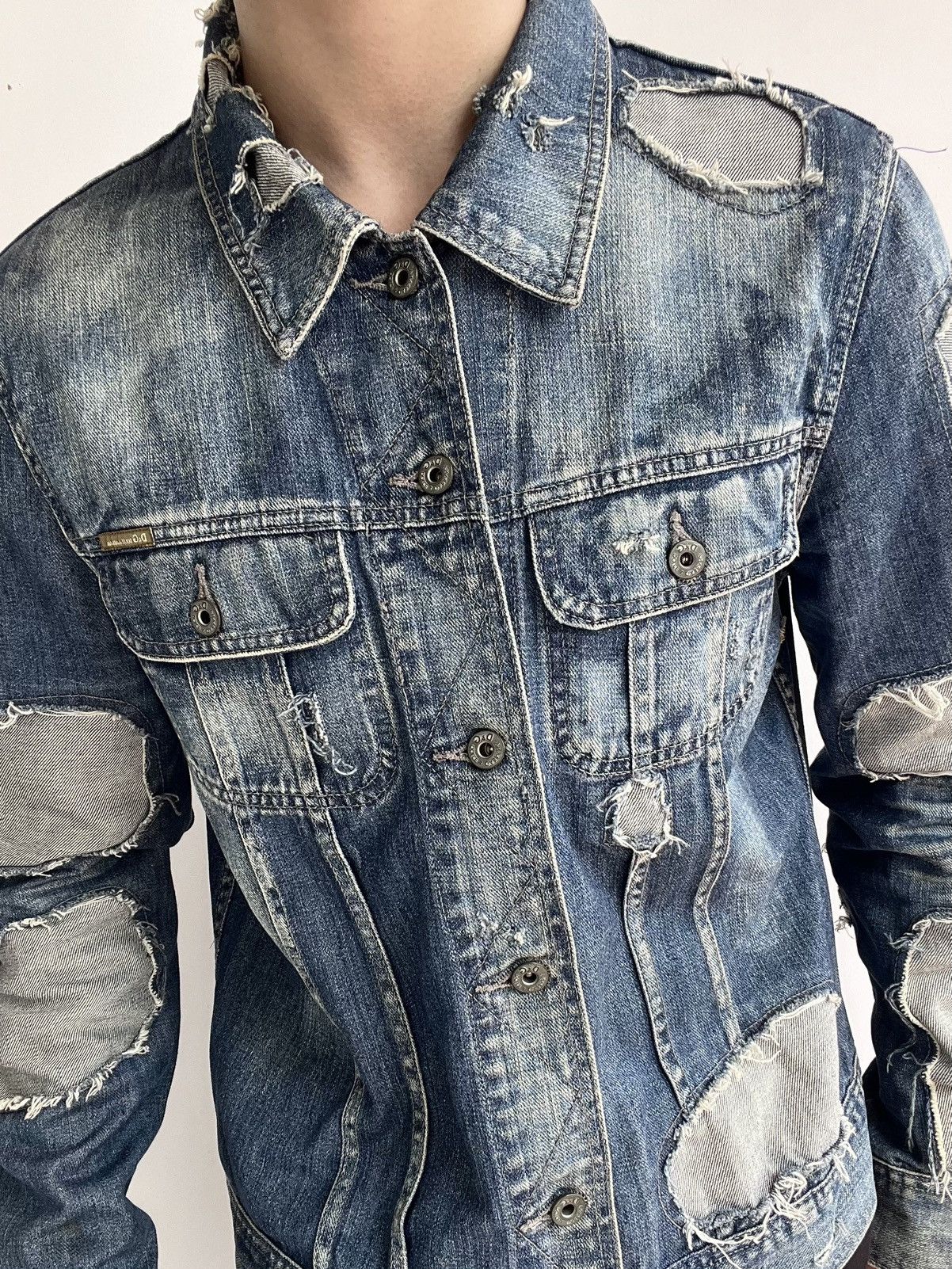 Dolce & Gabbana AW04 Dolce&Gabbana Reconstructed Denim Jacket Size US L / EU 52-54 / 3 - 3 Thumbnail