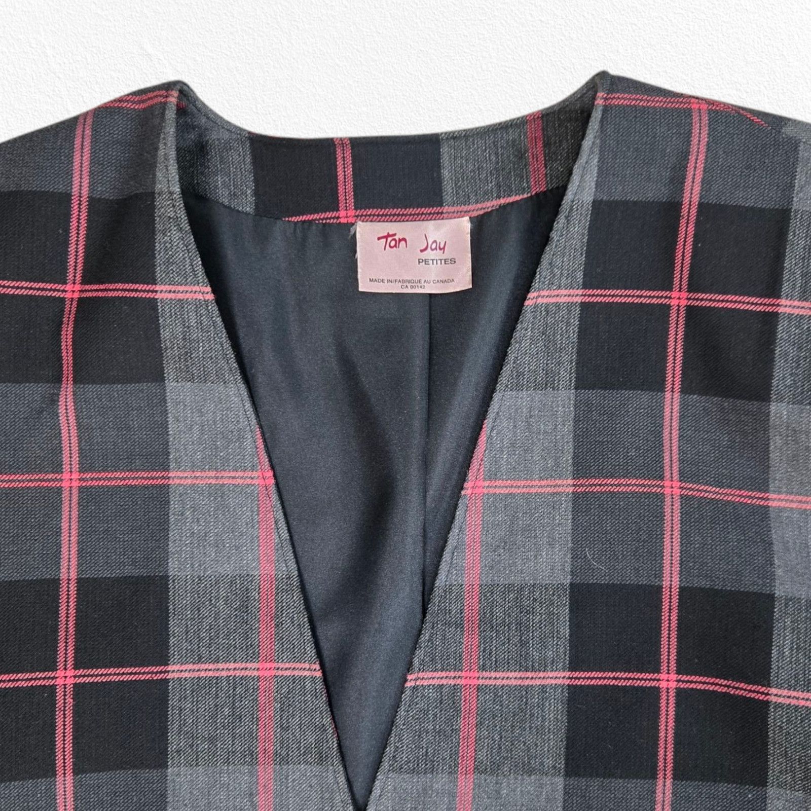 Vintage 90s Plaid Power Blazer Jacket 12P Size XL / US 12-14 / IT 48-50 - 3 Thumbnail