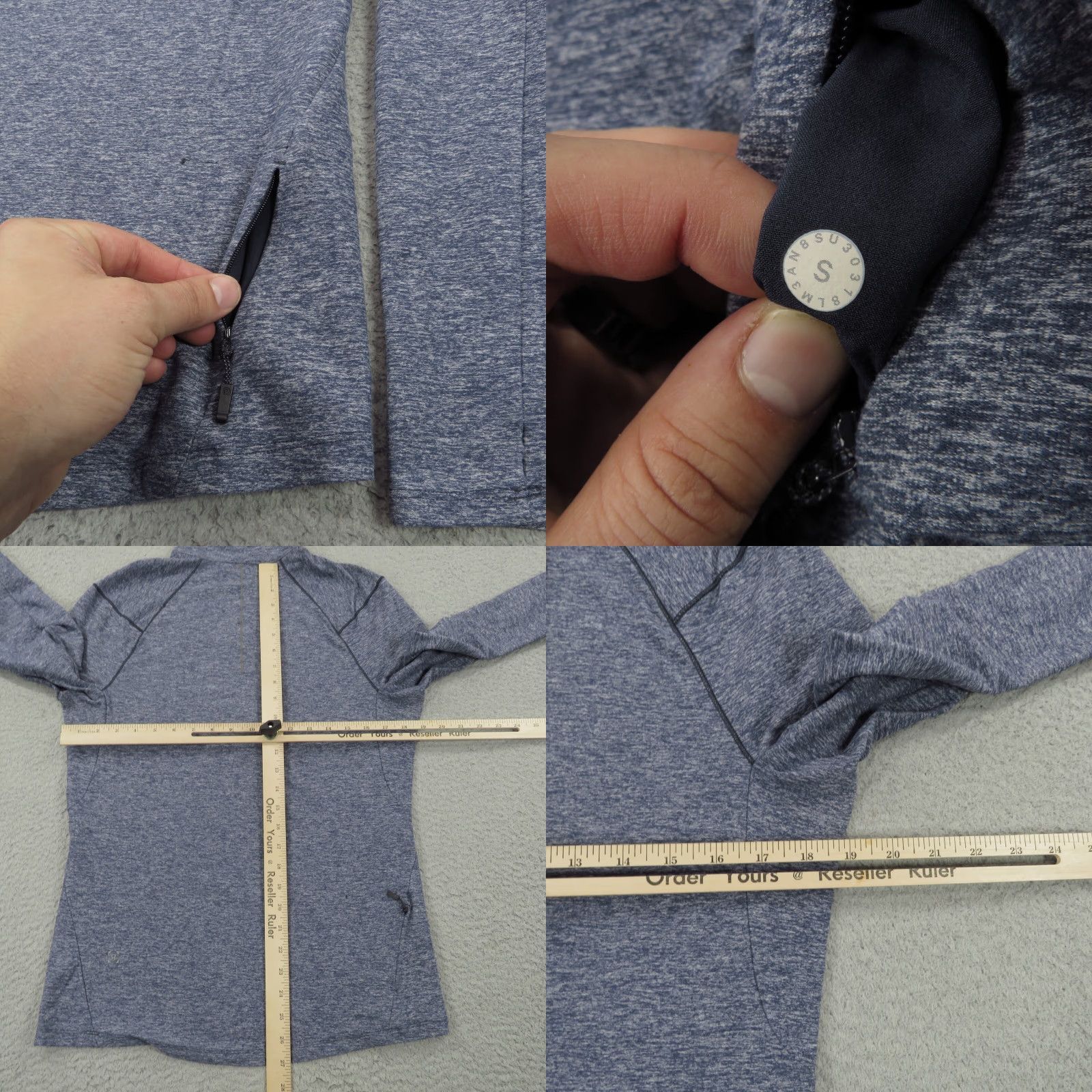Lululemon Lululemon Surge Warm 1/2 Zip Mens Small Heathered Navy Pullover Running Pocket Shirt Size US S / EU 44-46 / 1 - 8 Thumbnail