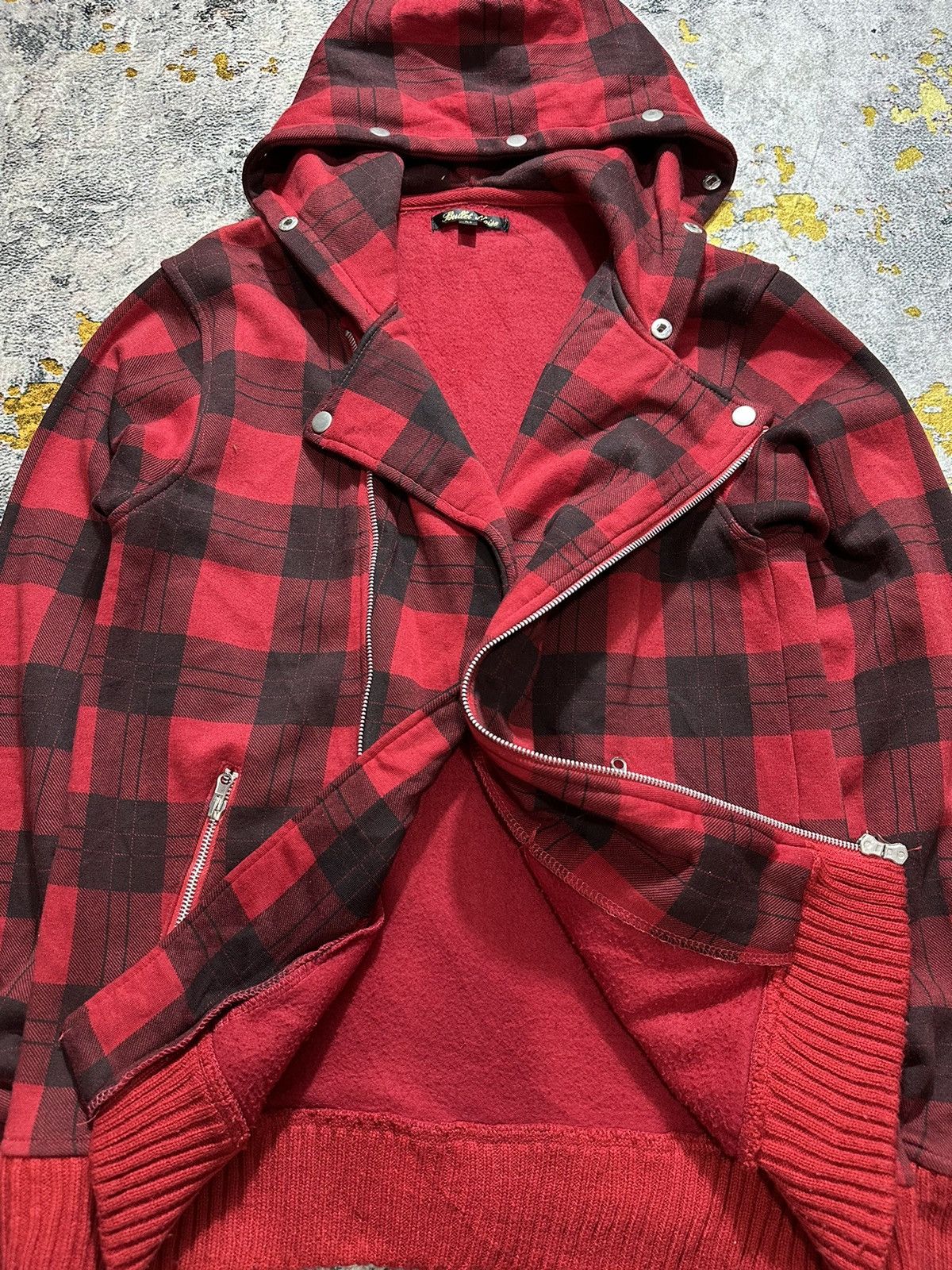 14th Addiction ASSYMETRICAL PLAID BULLET NOISE MULTIZIPPER GOTHIC LGB STYLE Size US M / EU 48-50 / 2 - 9 Thumbnail