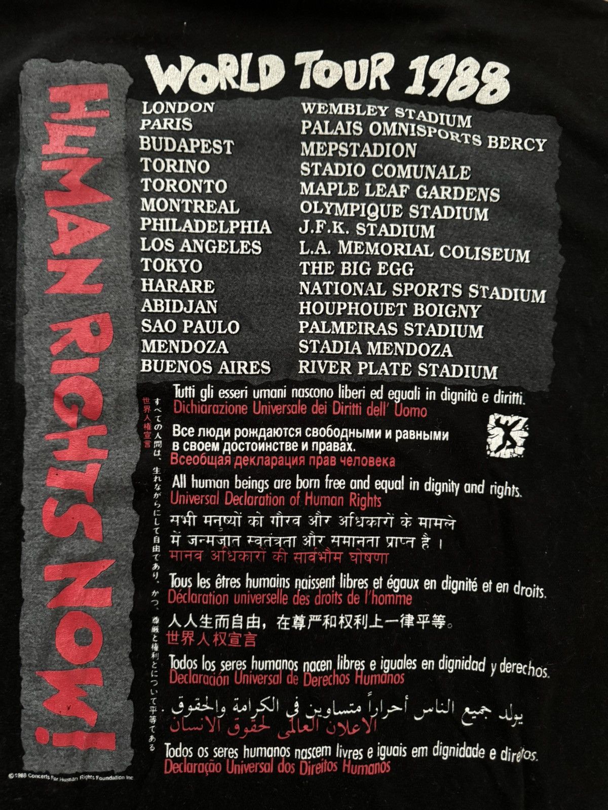 Reebok Human Rights Now! Reebok 1988 World Tour Concert Tee Large Size US L / EU 52-54 / 3 - 9 Thumbnail