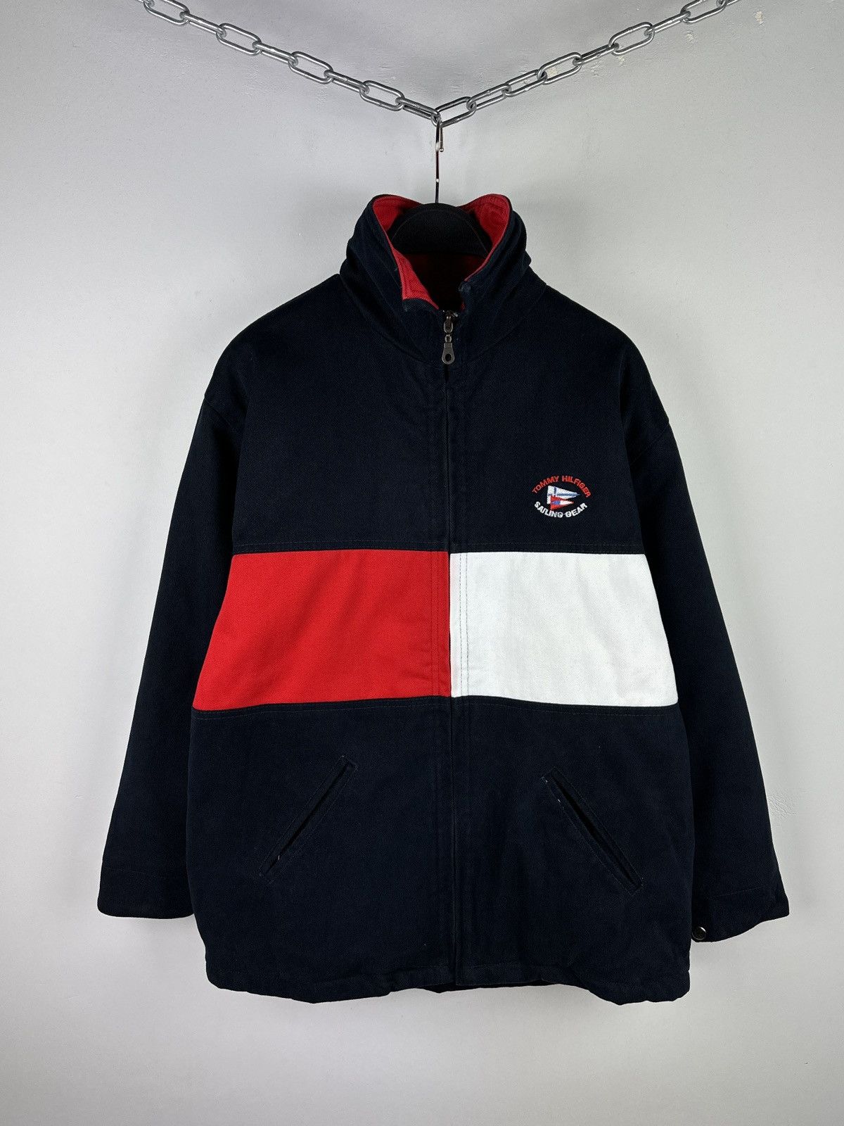 Tommy Hilfiger × Vintage Vintage 90’s Tommy Hilfiger Big Embroidered Logo Jacket Size US XS / EU 42 / 0 - 12 Thumbnail
