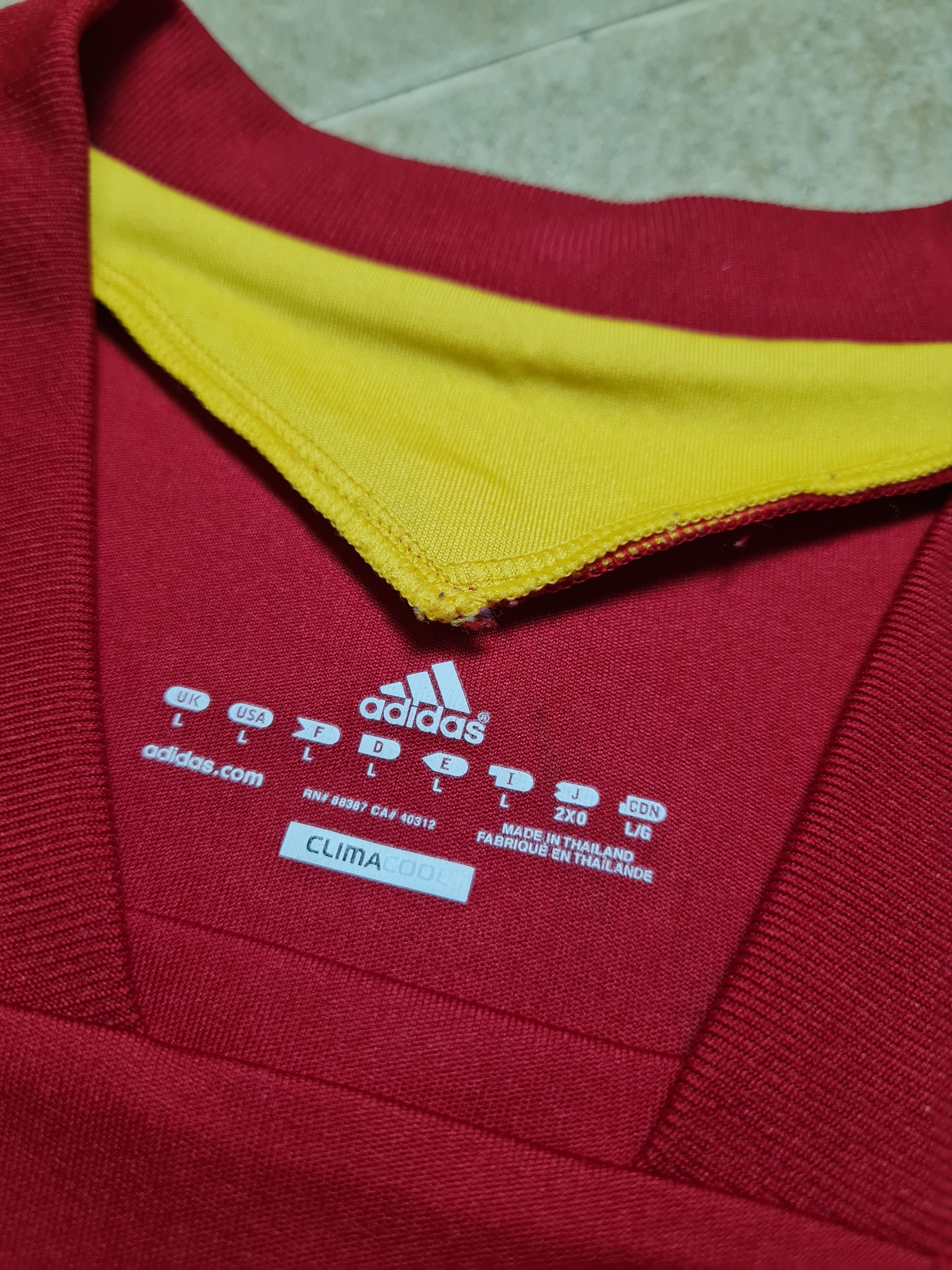 Adidas Spain World Cup 2012/13 Adidas shirt Camiseta Espana X53272 Size US L / EU 52-54 / 3 - 18 Thumbnail