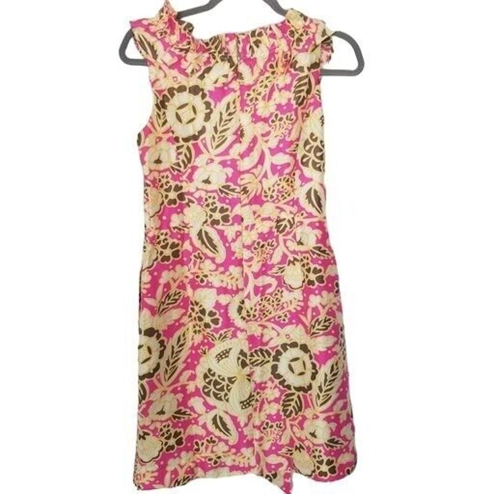 J.Crew J. Crew Womens Floral Silk Mini Dress 4 Ruffle Easter Prep Size S / US 4 / IT 40 - 7 Thumbnail