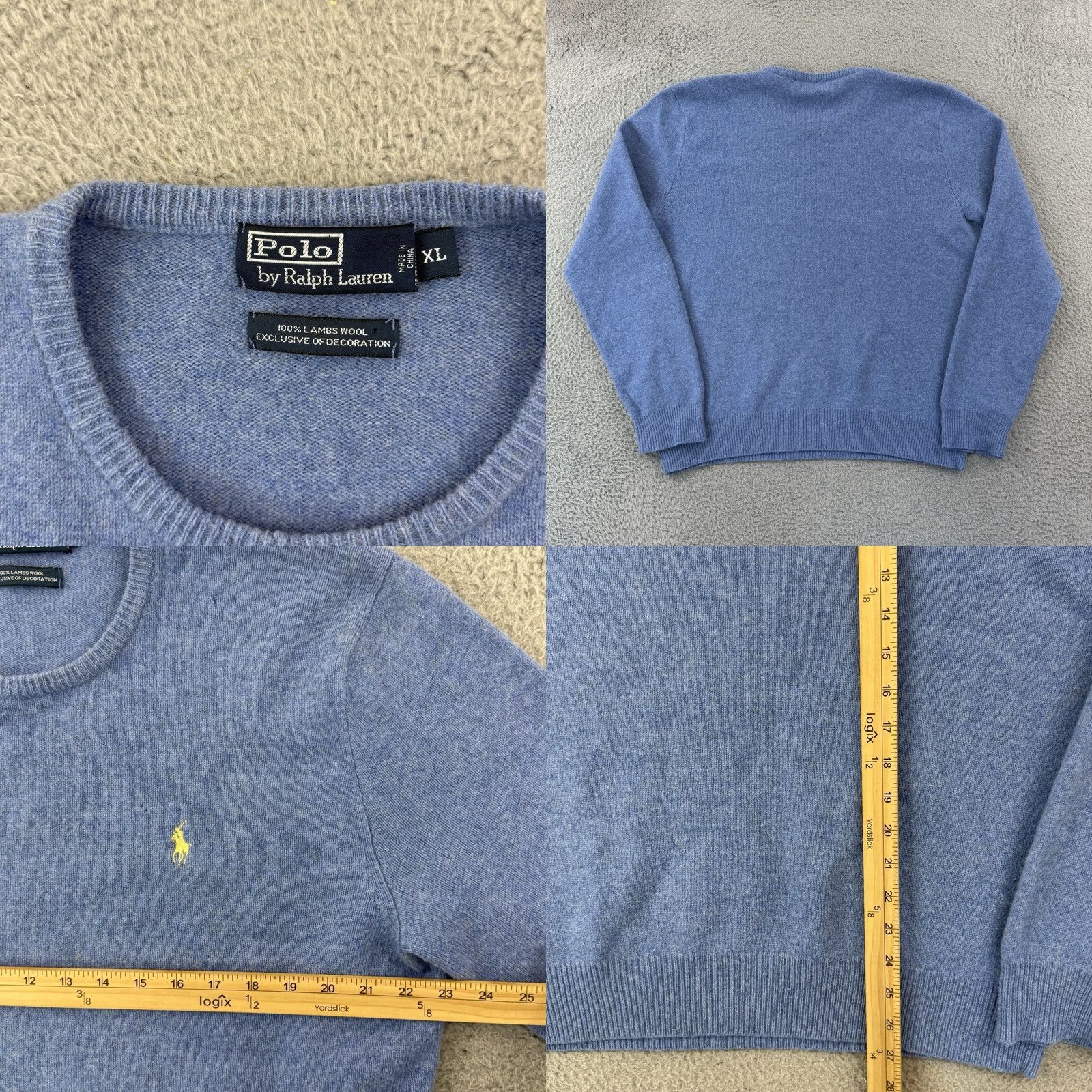 Polo Ralph Lauren Polo Ralph Lauren Sweater Mens XL Blue Lambswool Crewneck Long Sleeve Preppy Size US XL / EU 56 / 4 - 8 Thumbnail