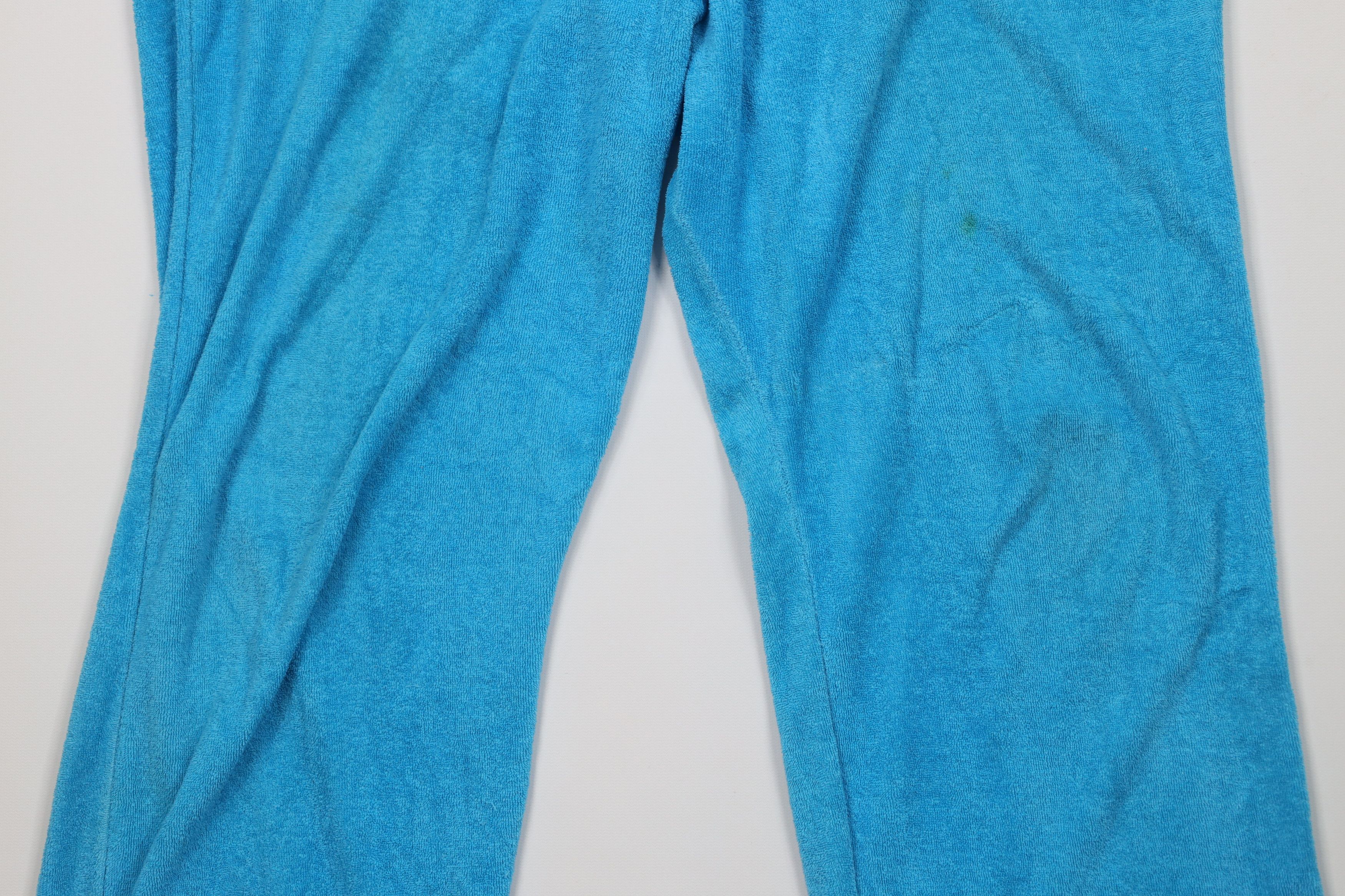 Vintage Vintage 70s Streetwear Terry Cloth Wide Leg Pants Blue USA Size 38" / US 16 / IT 52 - 3 Thumbnail