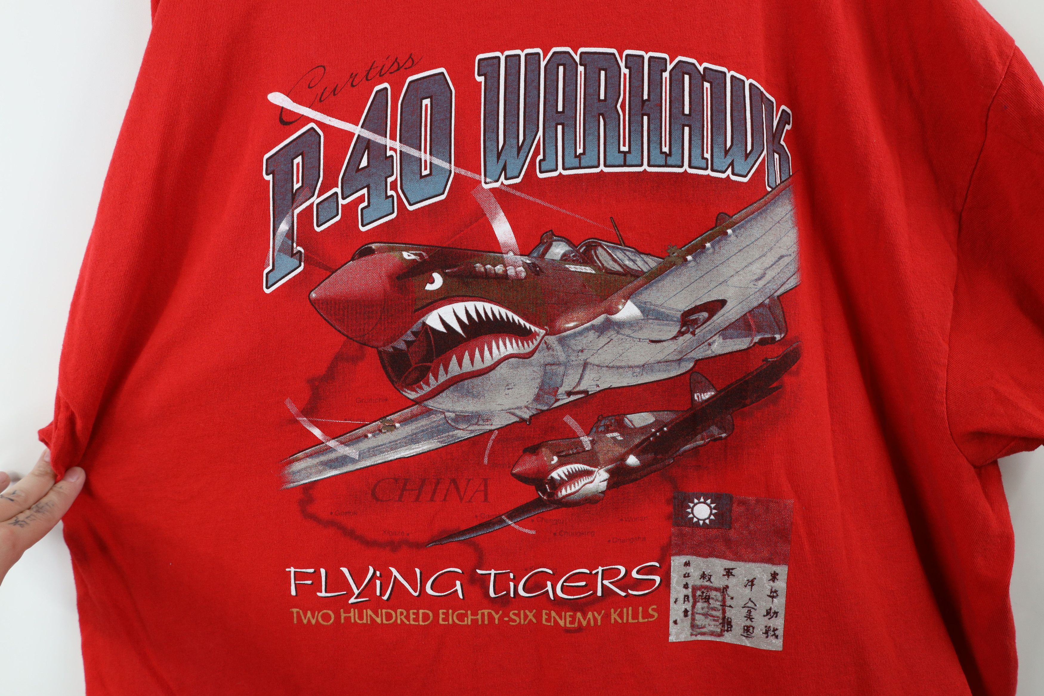 Vintage Vintage P-40 Warhawk Alpha Strike Pocket T-Shirt Red Size US XXL / EU 58 / 5 - 10 Thumbnail