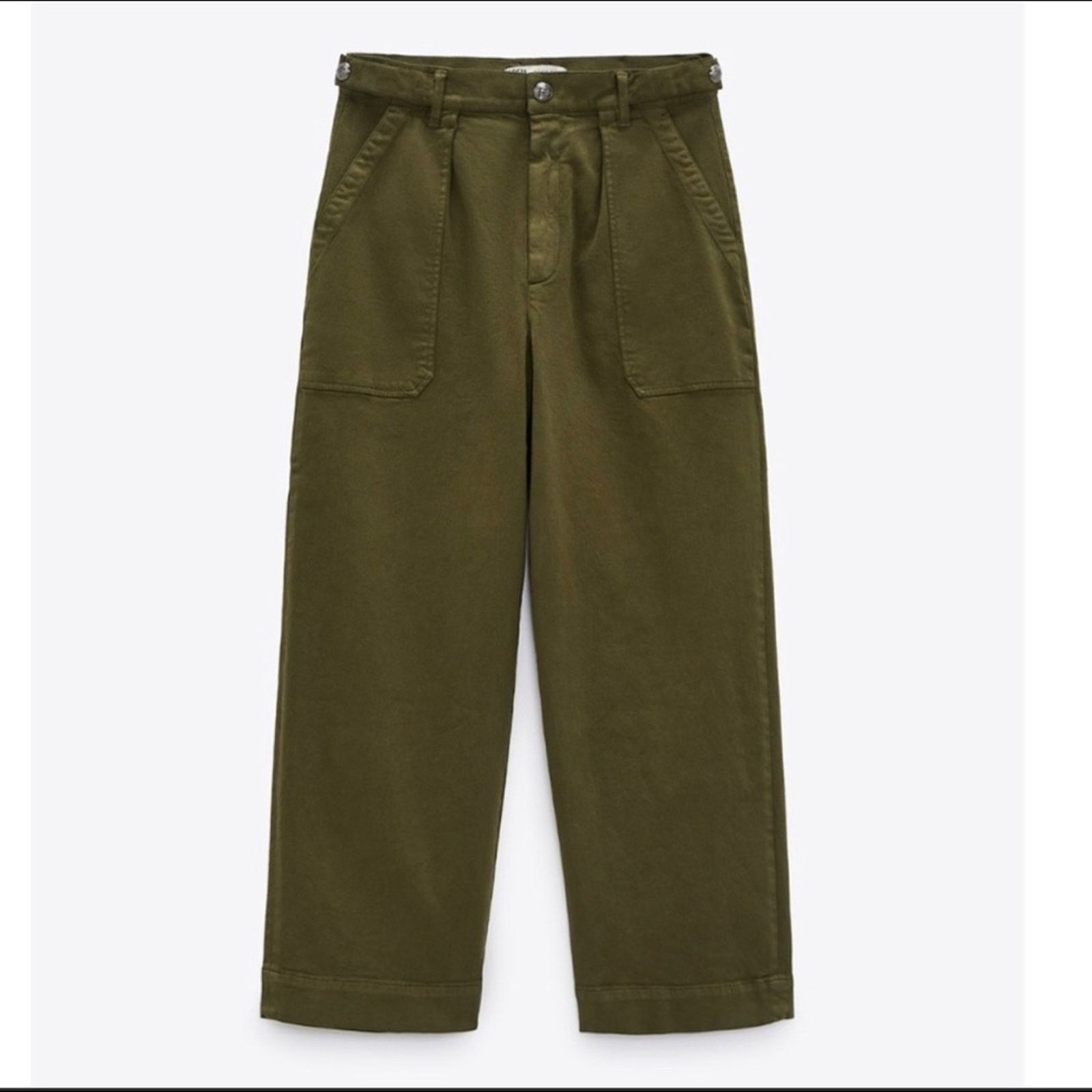 Zara ZARA PANTS THE TAPERED FIT CARGO KHAKI Size 28" / US 6 / IT 42 - 2 Thumbnail