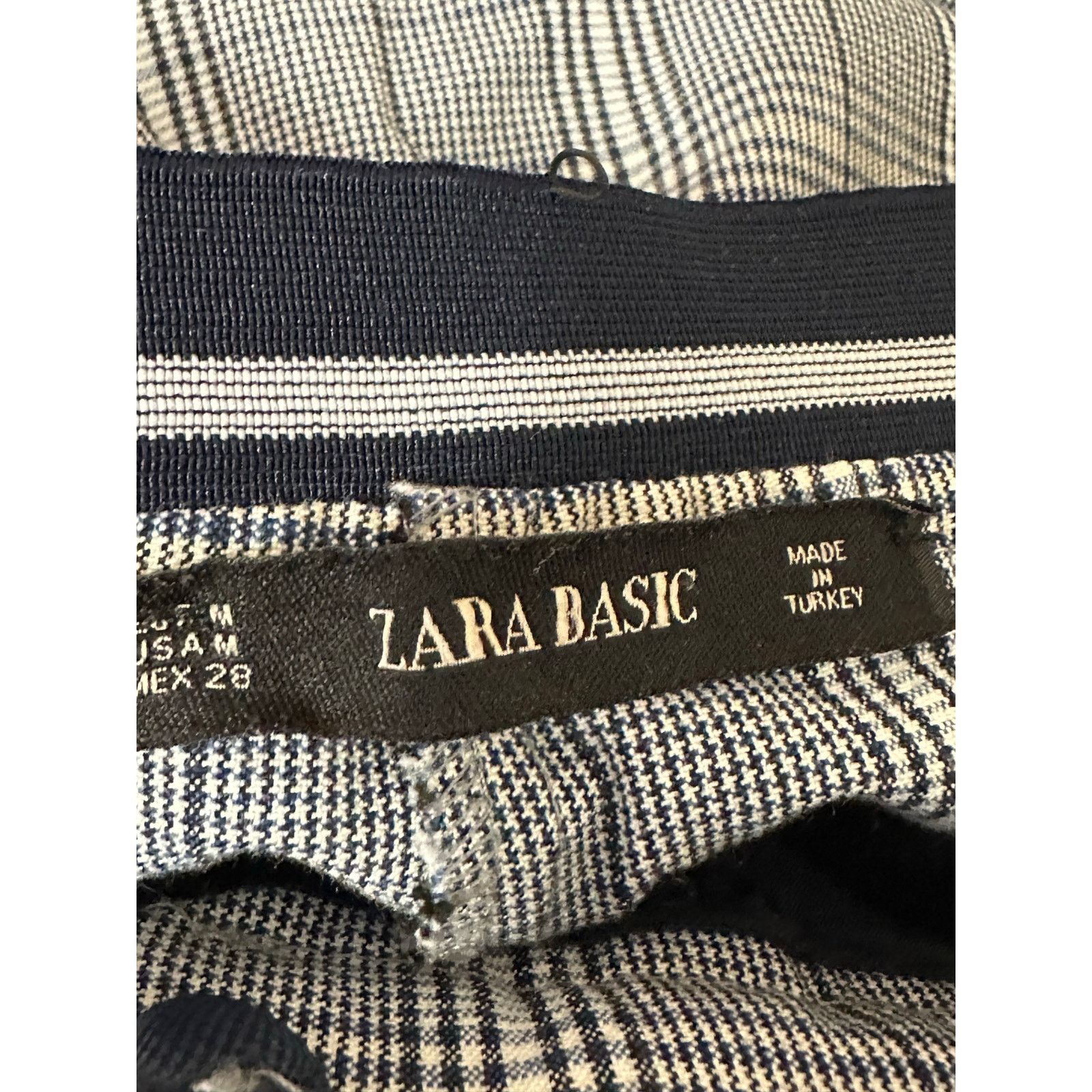 Zara Zara blue plaid straight leg mid rise ankle pants size M Size 28" / US 6 / IT 42 - 3 Thumbnail