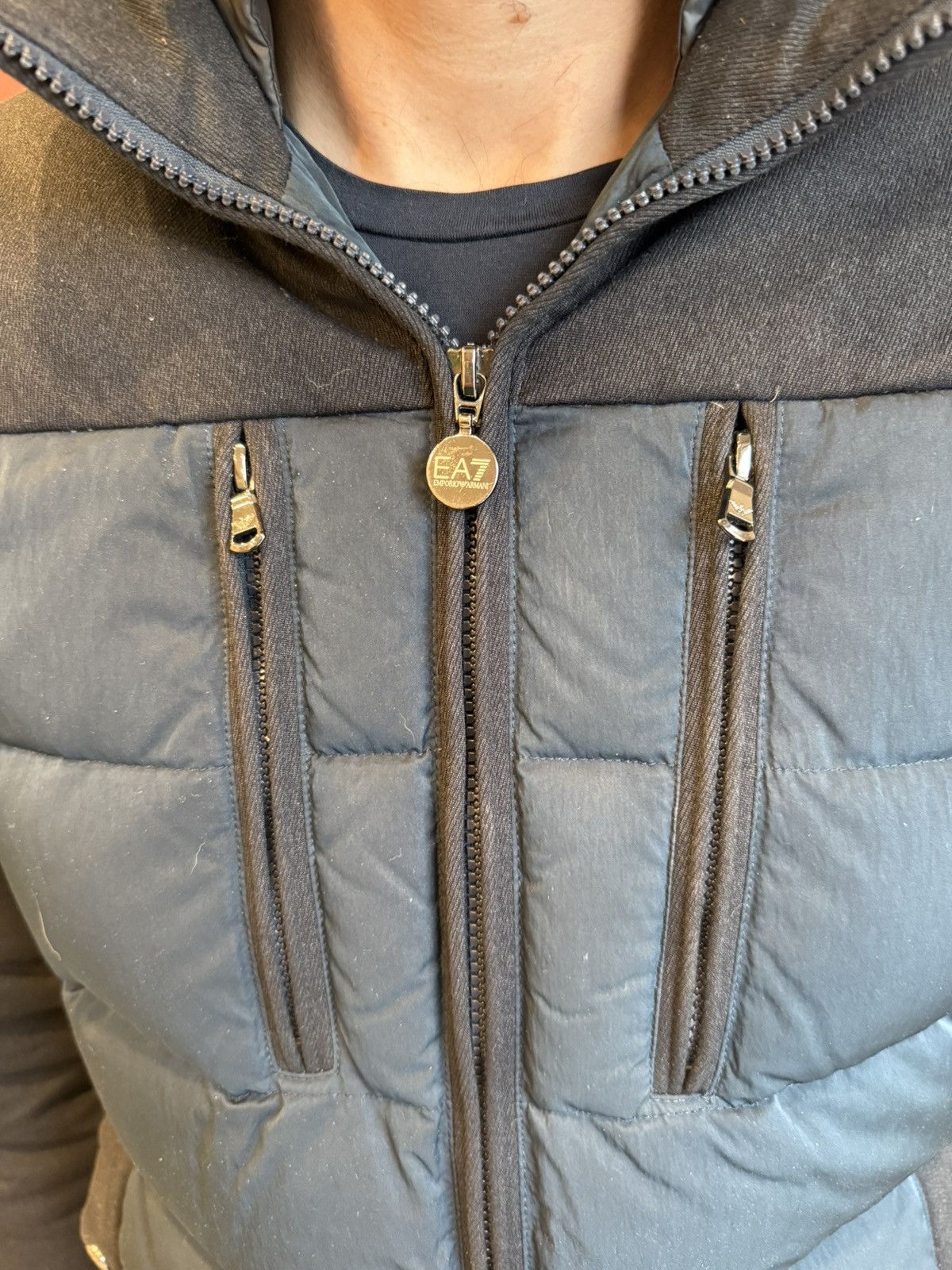 Emporio Armani Navy + Black Emporio Armani Short Down Coat Size US M / EU 48-50 / 2 - 7 Thumbnail
