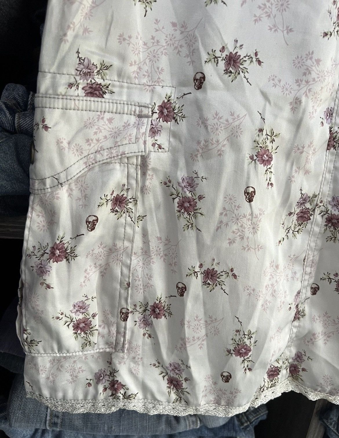 Hysteric Glamour 🔥Rare Fullprint Floral Skulls Hysteric Glamour Cargo Skirt Size 31" - 6 Thumbnail