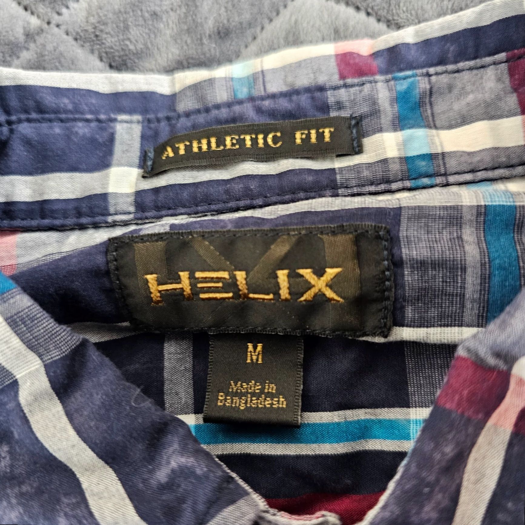 Vintage Helix Men’s Button Shirt Blue Plaid Size Medium Athletic Fit Pockets Western Size US M / EU 48-50 / 2 - 2 Thumbnail