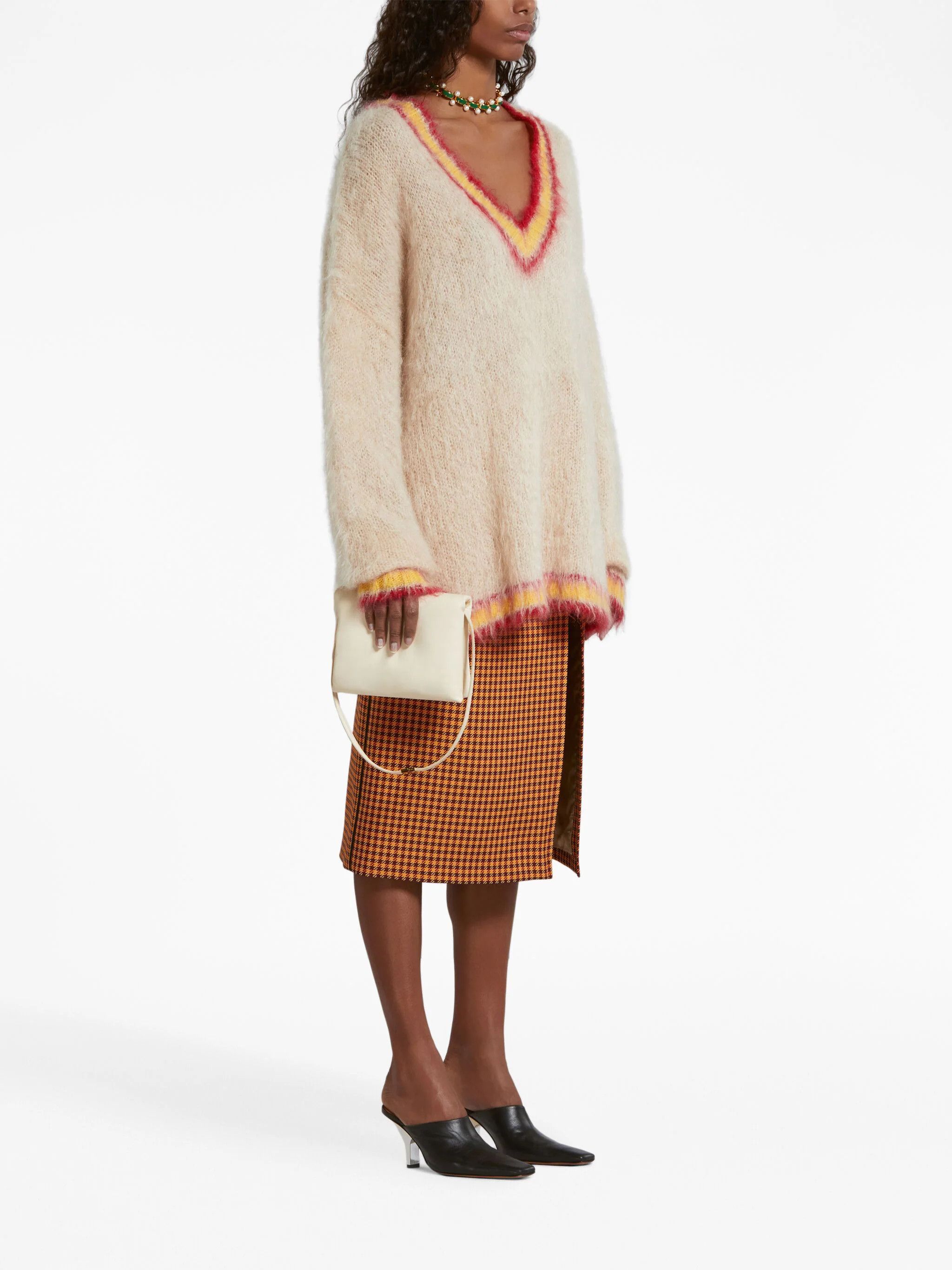 Marni o1w1db10824 Mohair-blend Sweater in Multicolor Size S / US 4 / IT 40 - 2 Thumbnail