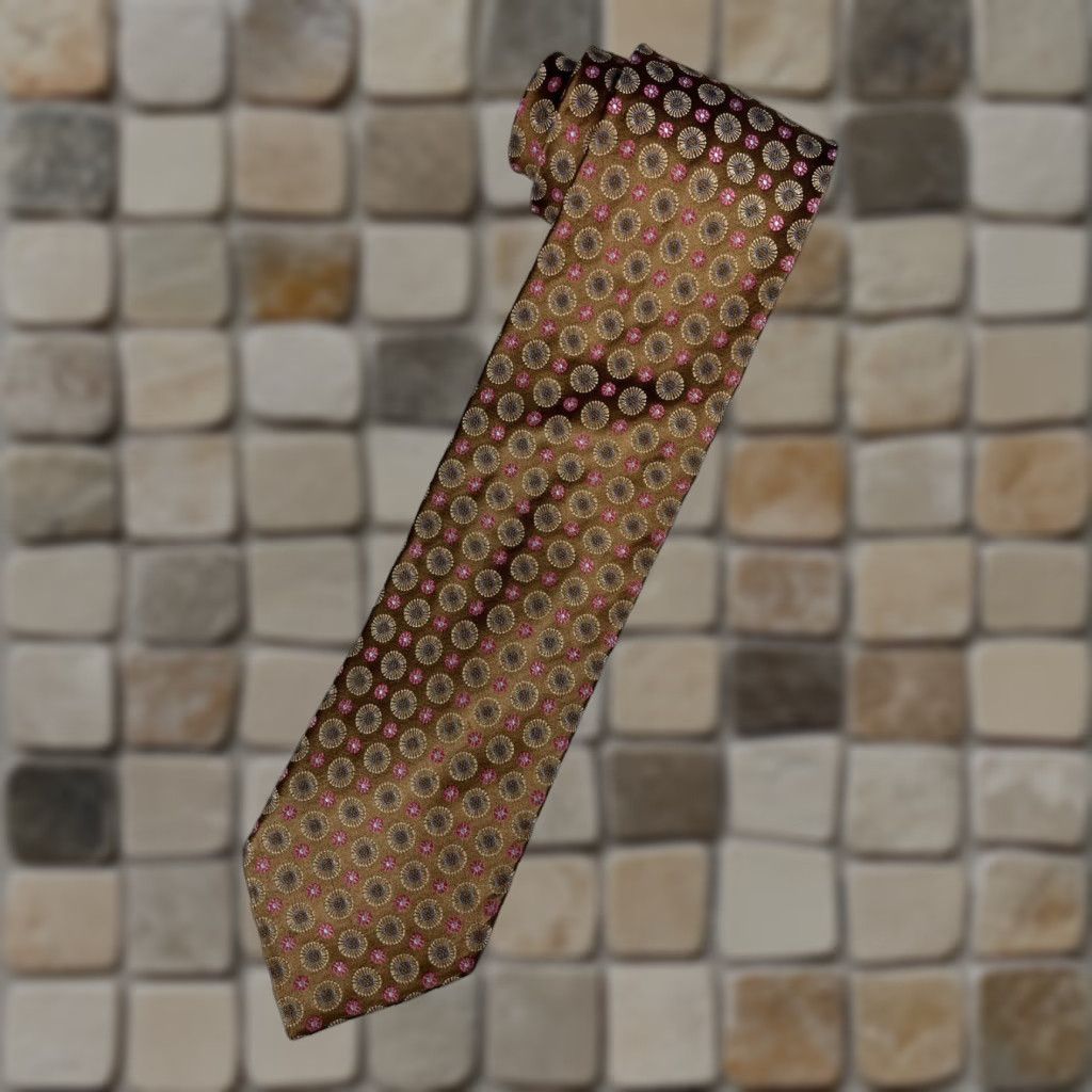 Ermenegildo Zegna VINTAGE Ermenegildo Zegna Silk Tie Floral Foulard Made in Italy Men’s Tie Copper Silk 61.75" 3.75" Wide Preppy Designer Size ONE SIZE - 1 Thumbnail