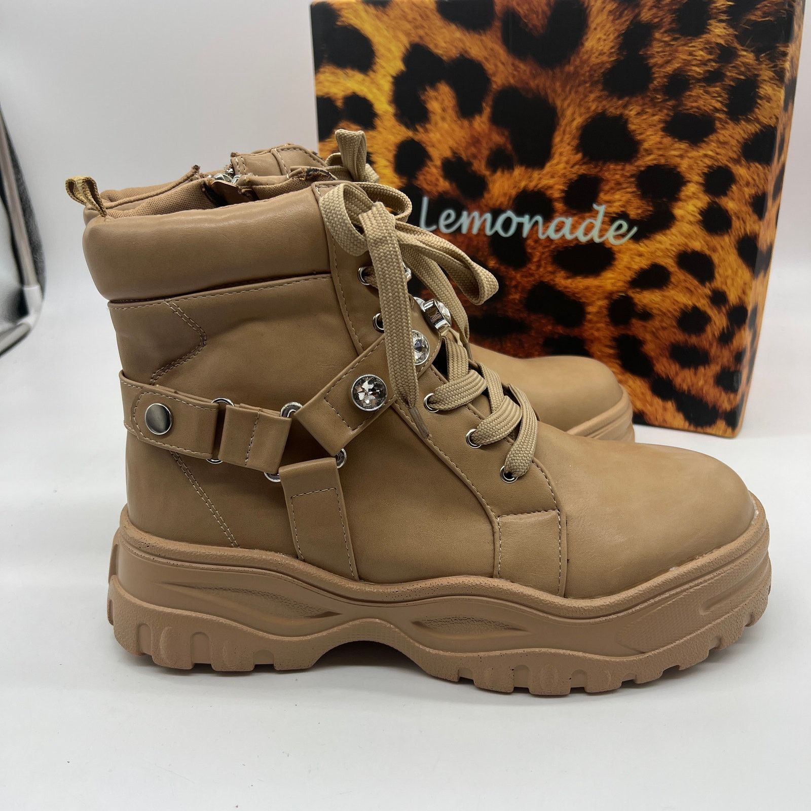 Other Lemonade Women Combat Boot Size 8M Rhinestone Size US 8 / IT 38 - 10 Thumbnail