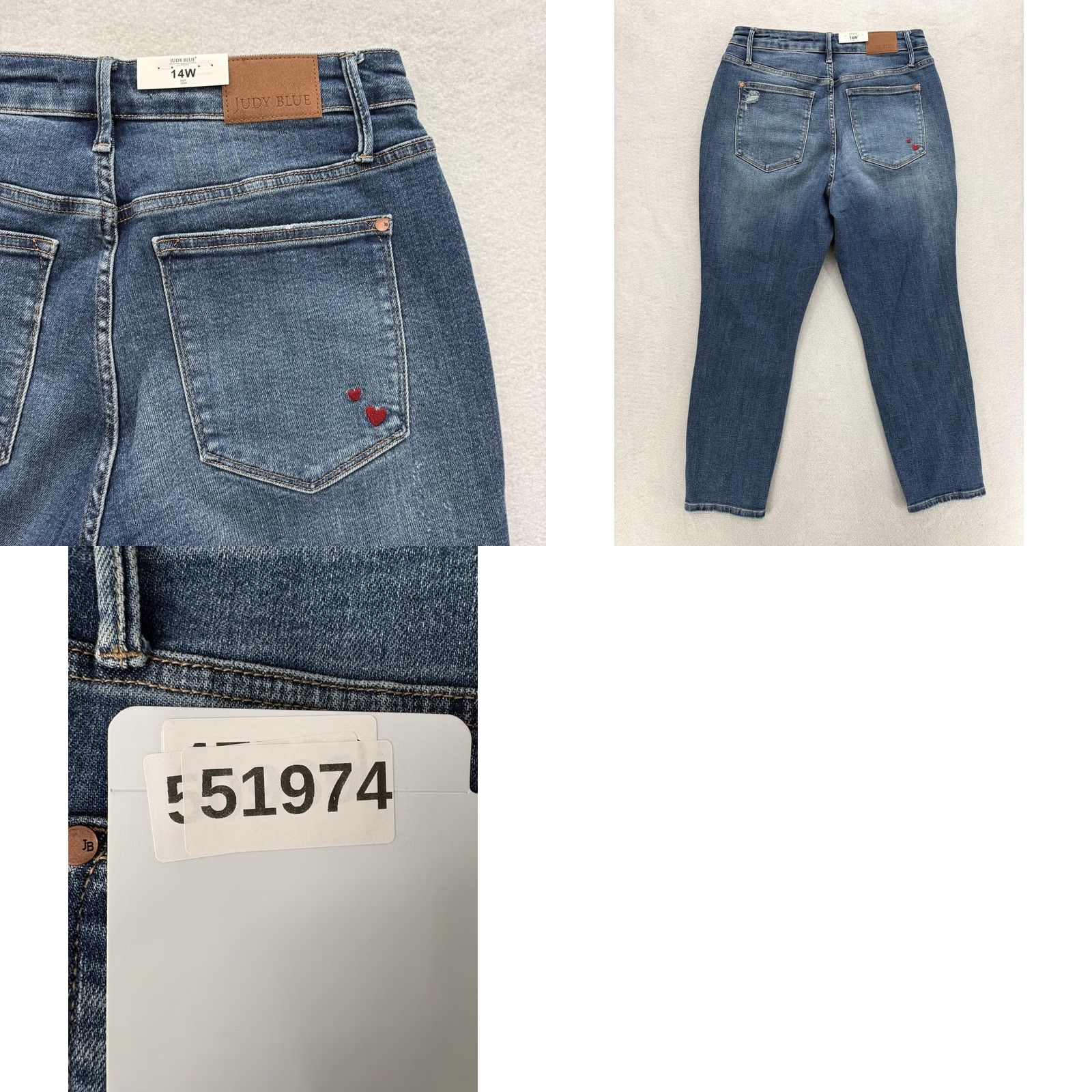 Vintage Judy Blue Boyfriend Jeans Womens 14W Blue Medium Wash High Rise Distressed NWT Jeans Womens 14W Blue Medium Wash Distressed NWT Size 36" / US 14 / IT 50 - 9 Thumbnail
