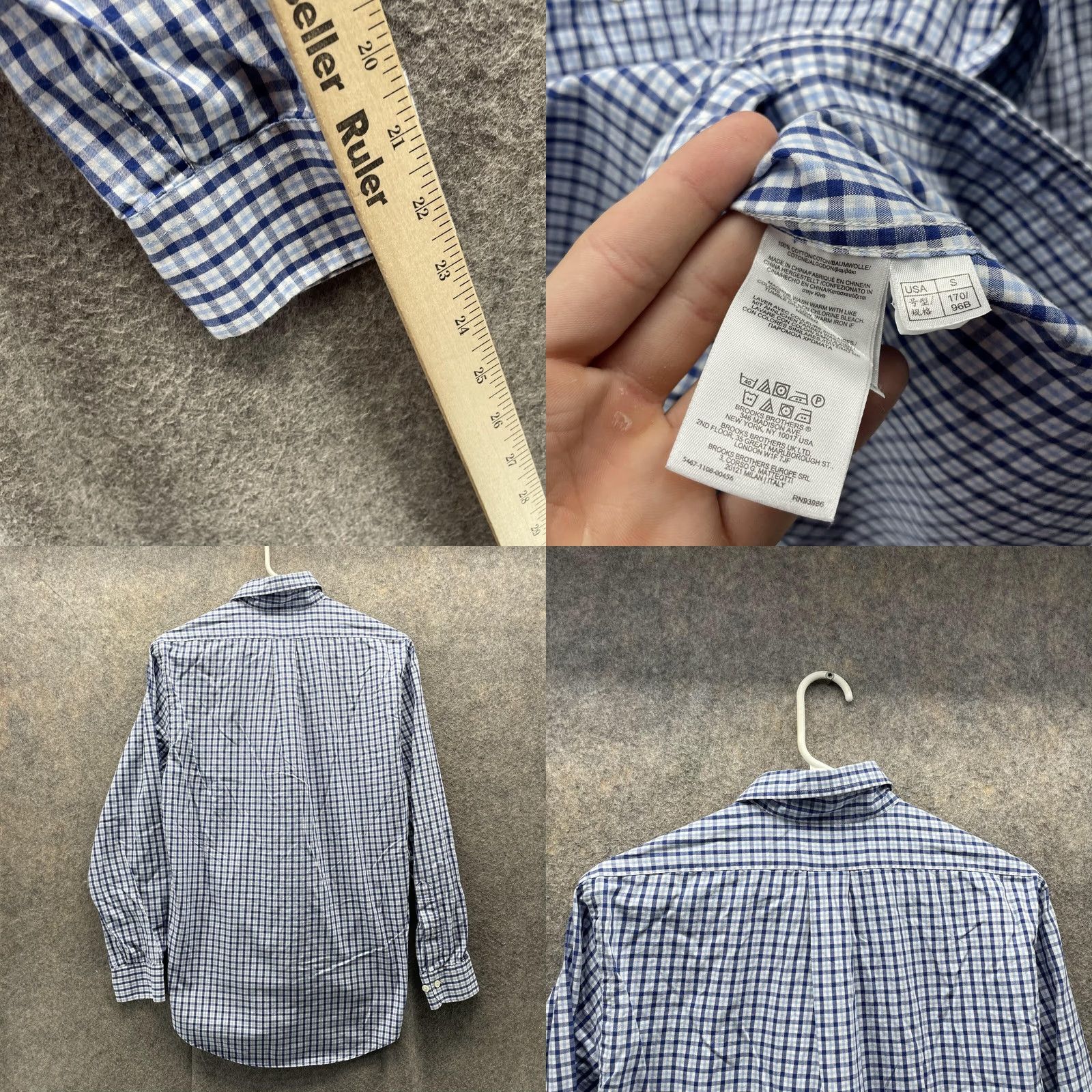 Brooks Brothers VINTAGE Brooks Brothers Shirt Men Small Check Blue Casual Button Down Regent Preppy 1818 Size US S / EU 44-46 / 1 - 8 Thumbnail