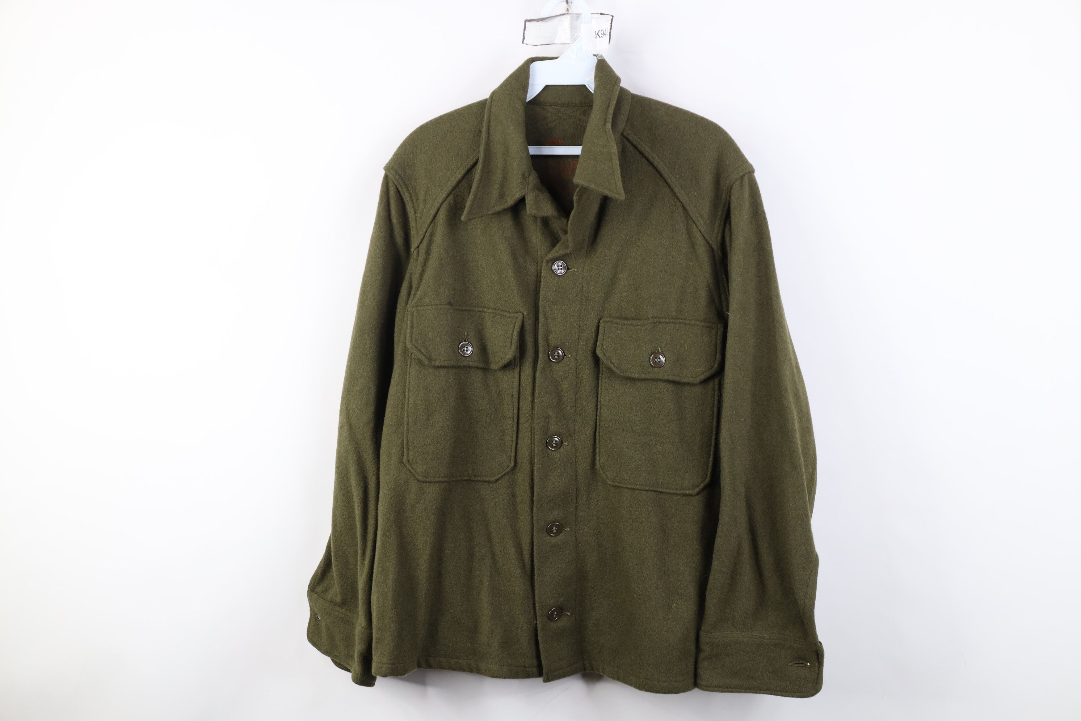 Vintage Vintage 50s Korean War USGI Shirt Jacket Olive Green USA Size US M / EU 48-50 / 2 - 1 Thumbnail