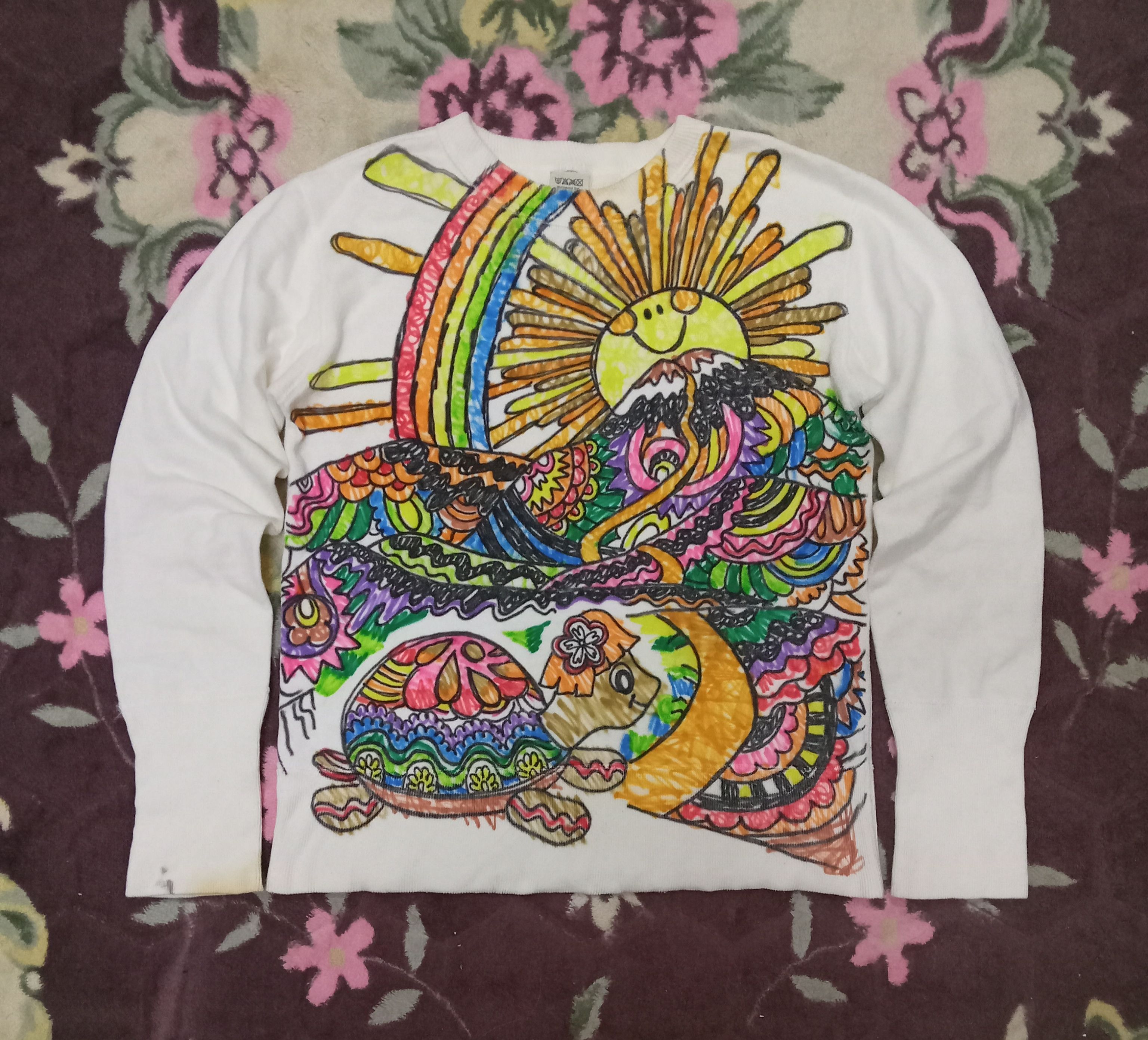 Japanese Brand Muchacha Happy Clothes Rare Art Sweater Size S / US 4 / IT 40 - 1 Thumbnail