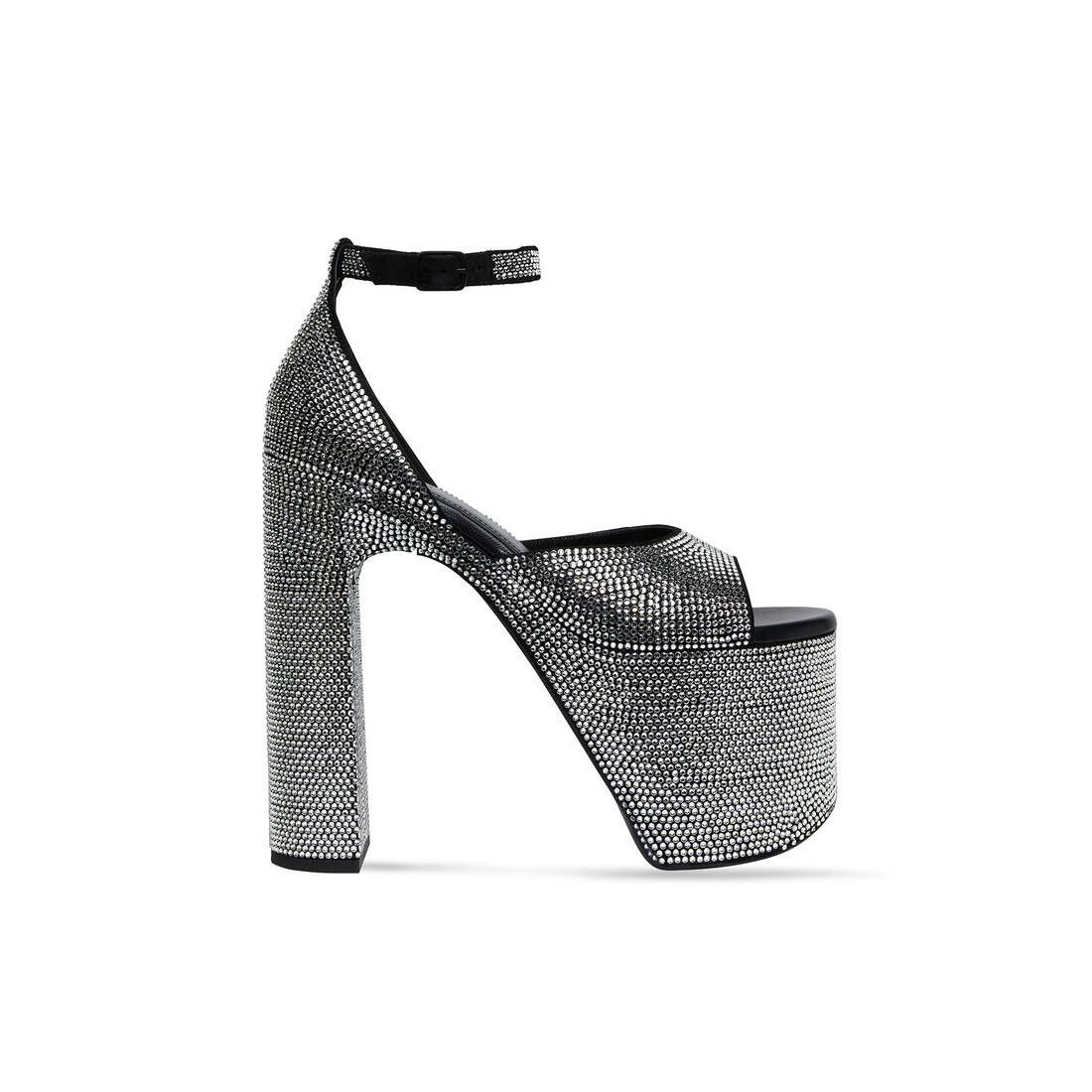 Balenciaga o1bcso1str0625 Camden 160mm Sandals With Rhinestones Black Size US 7 / IT 37 - 1 Thumbnail