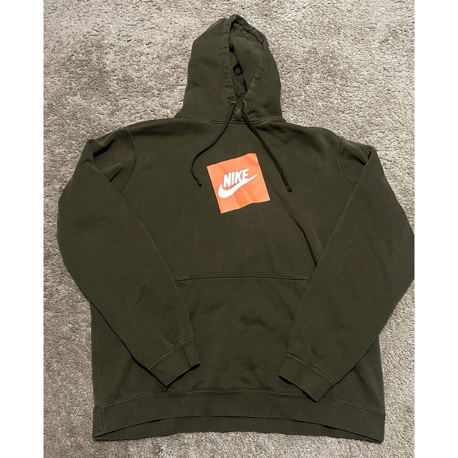 Nike Nike Hoodie Mens XL Pullover JDI Swoosh Box Logo Olive Green Logo All Seasons Hooded Pockets Sportswear Sweatshirt Size XL Mens Size US XL / EU 56 / 4 - 2 Thumbnail