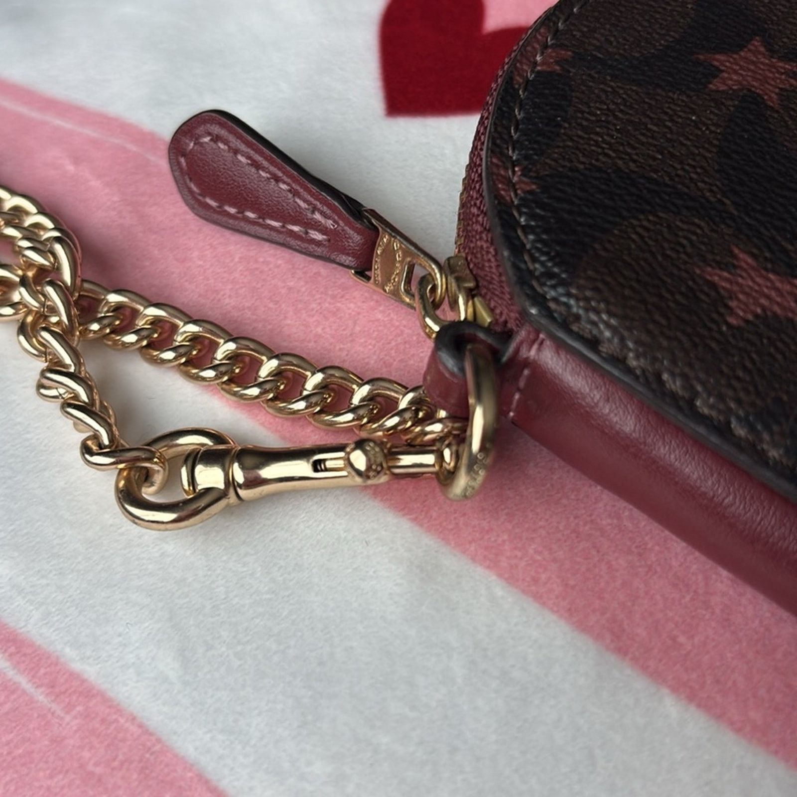 Coach Coach Round Coin Case bag charm Rose Gold metallic Stars Size ONE SIZE - 3 Thumbnail