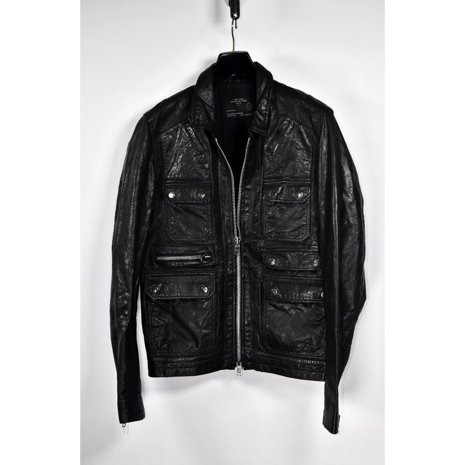 Allsaints AllSaints Habanero Leather Jacket Mens L Black Leather Zip Jacket 2010s Vintage? Size US L / EU 52-54 / 3 - 4 Thumbnail