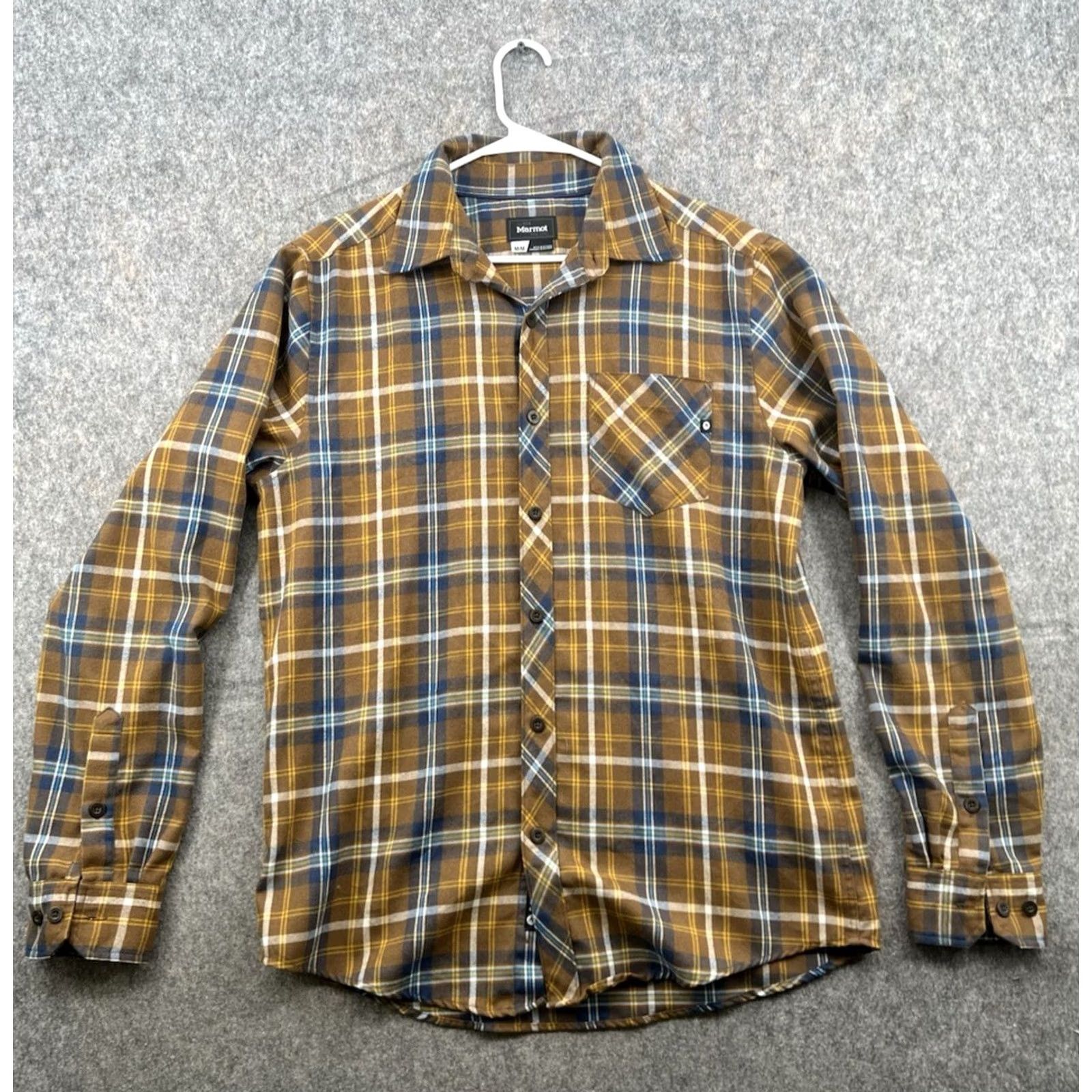Marmot Marmot Button-Up Shirt Plaid Flannel Brown Tan Orange Men’s Medium Size M Chest 46 Outdoor Casual Travel Pocketed Regular Fit Size US M / EU 48-50 / 2 - 2 Thumbnail