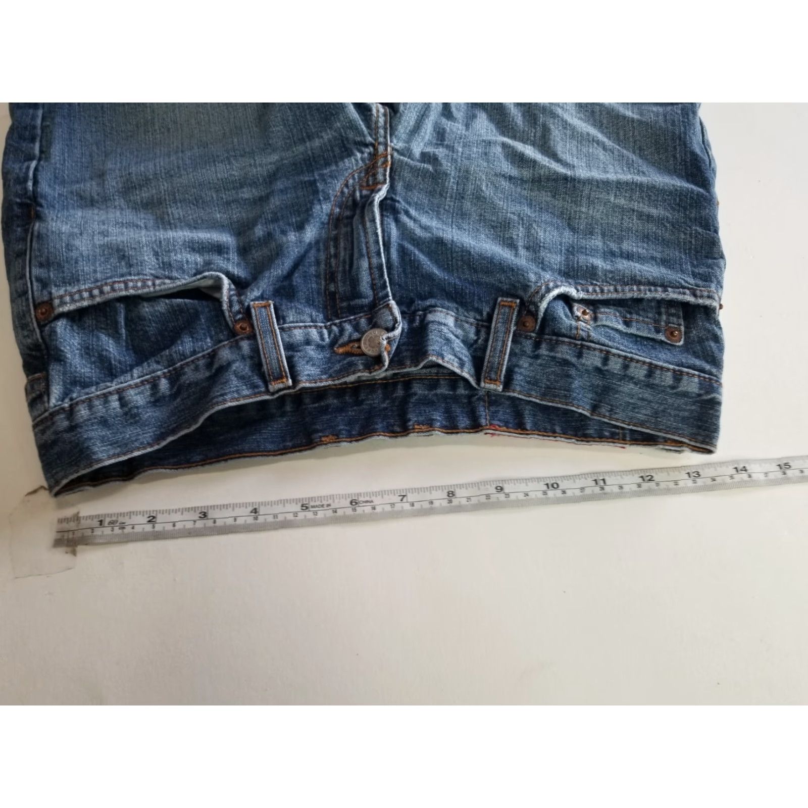 Lucky Brand Lucky Brand Women Shorts Denim Cut-Off Blue Size 4-27 4 Regular Womens Skirt? Size 27" / US 4 / IT 40 - 3 Thumbnail